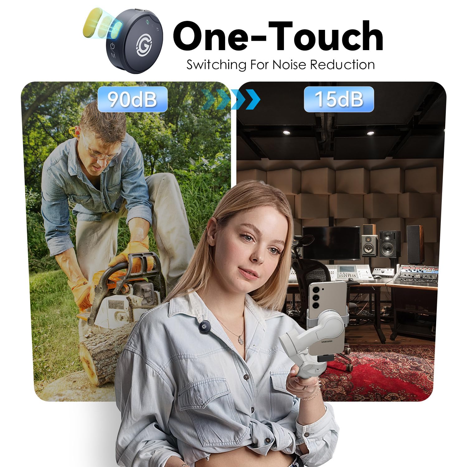 Gamiity Wireless Lavalier Microphone For Iphone 15/16 & Android, Usb C Mini Lapel Microphone Wireless, Hi Fi Audio, Noise Cancel