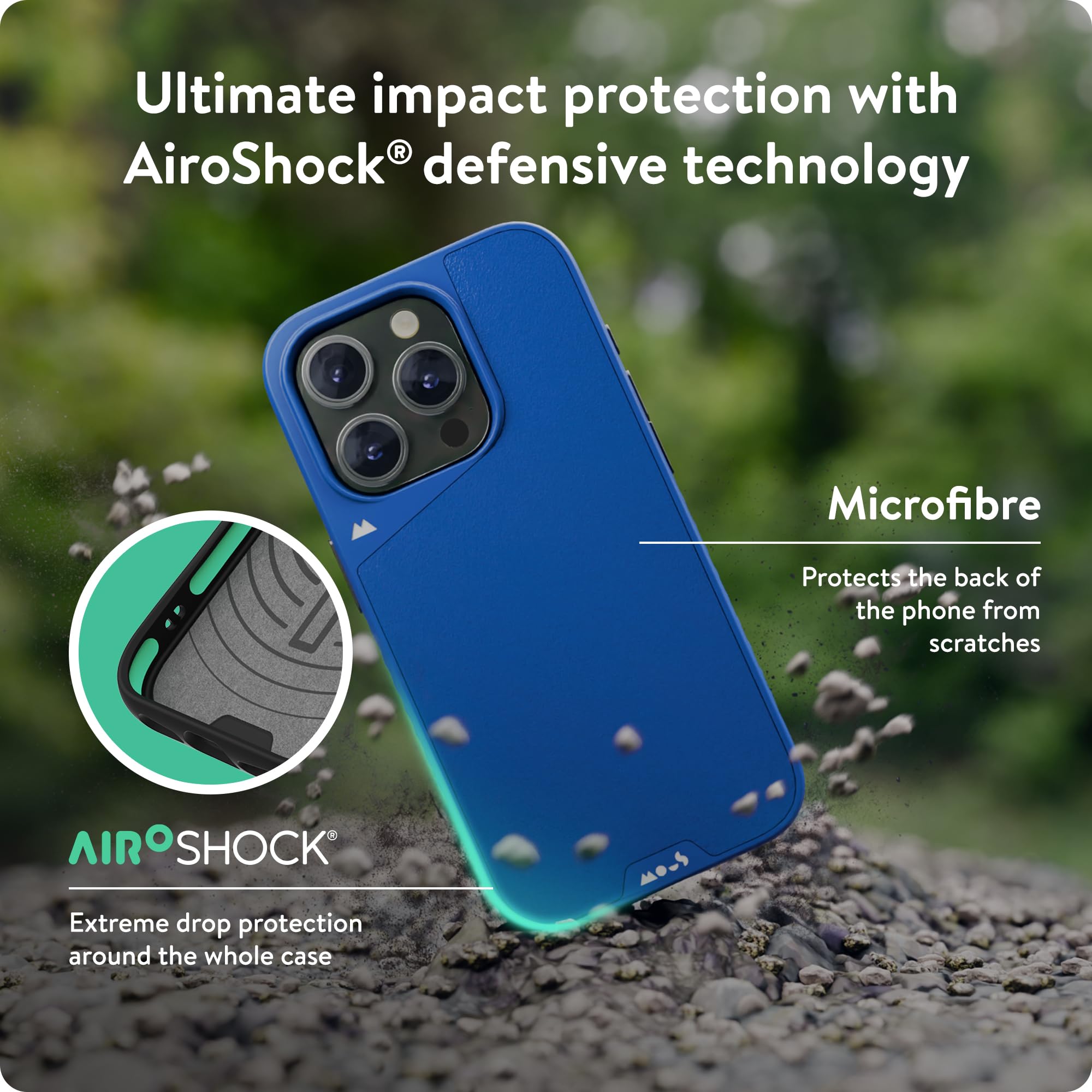 Mous Case For Iphone 15 Pro Max Magsafe Compatible   Limitless 5.0   Atlantic Blue   Protective Iphone 15 Pro Max Case   Shockpr