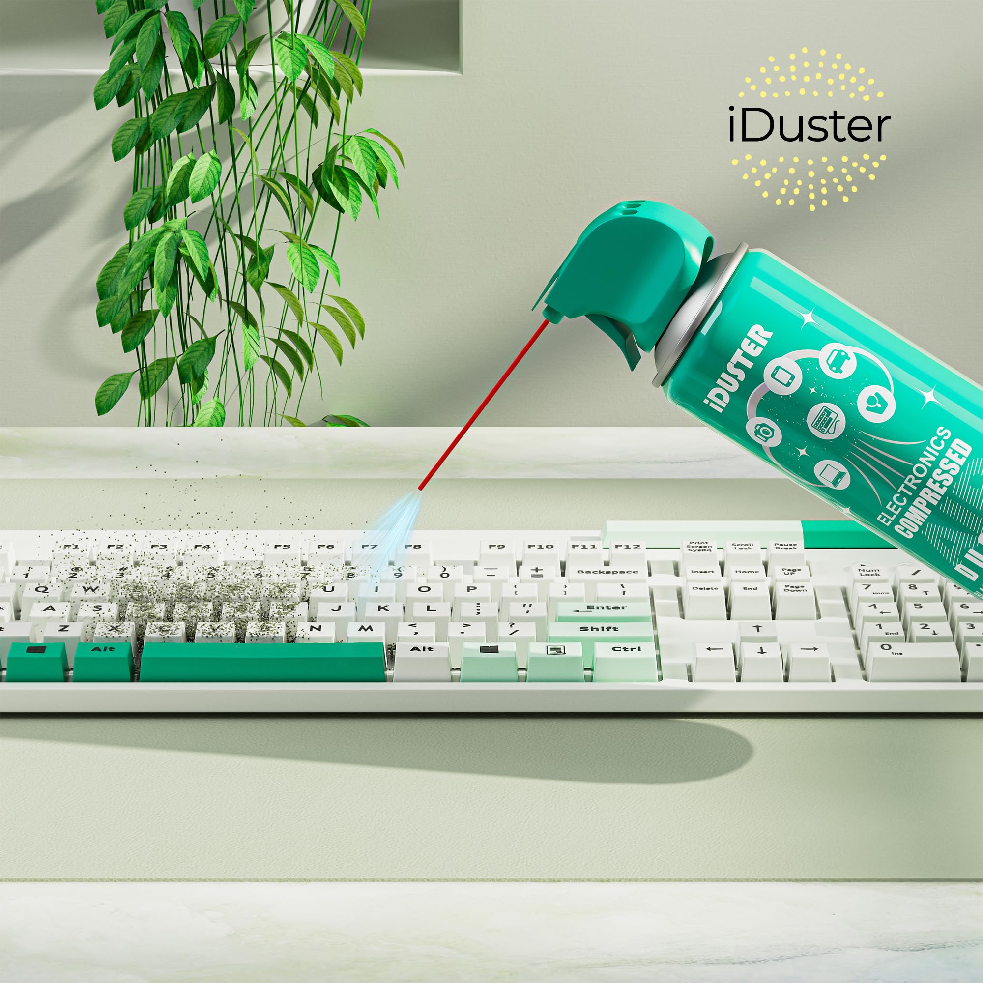 Iduster Compressed Canned Air Duster - 4 Pcs Disposable Compressed Air Duster Can Cleaning For Computer,Keyboard, Jewelry, Car A