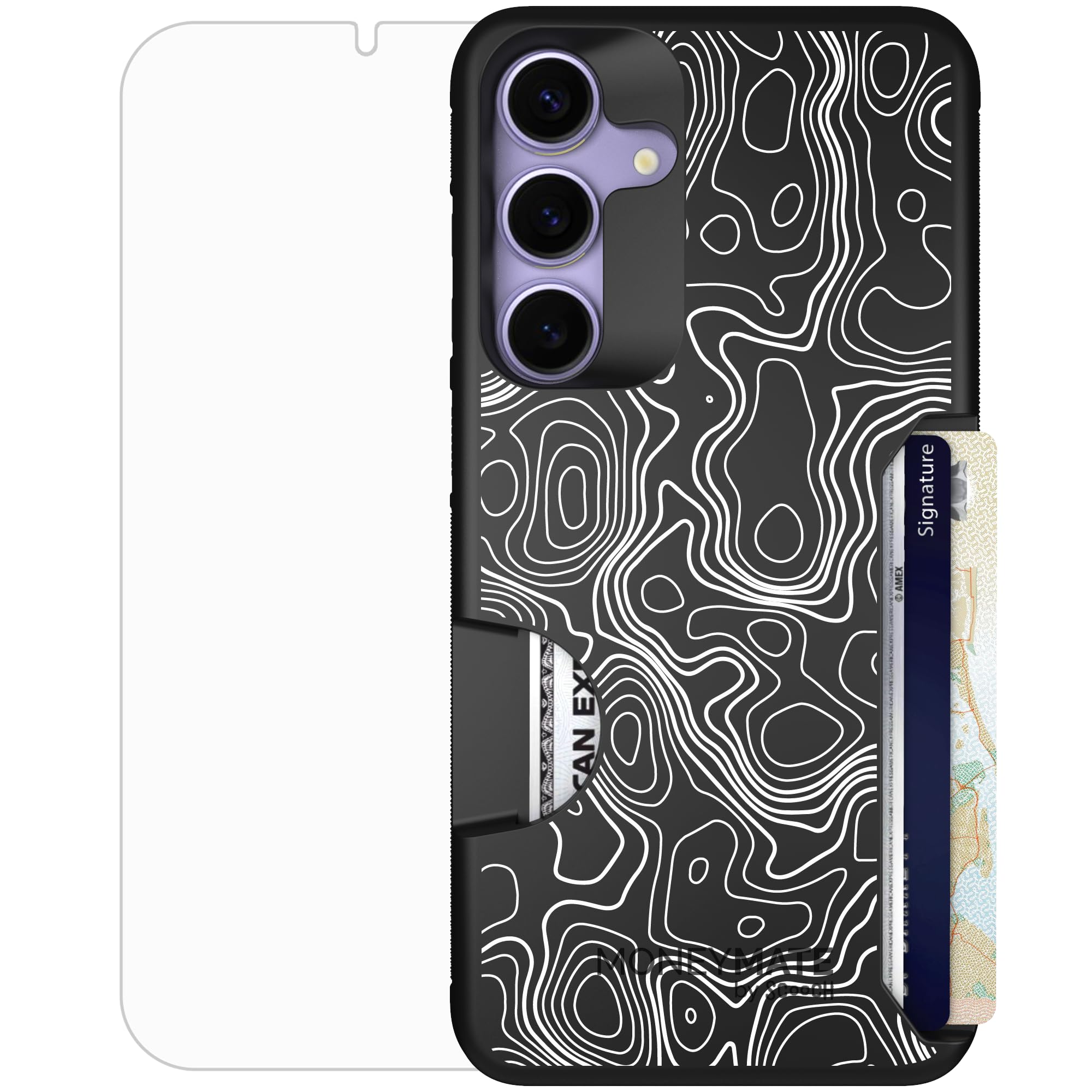 Scooch for Samsung Galaxy S25 Plus Case with Card Holder, Moneymate Wallet Case with Hidden Card Slot and Protection for 4 Cards