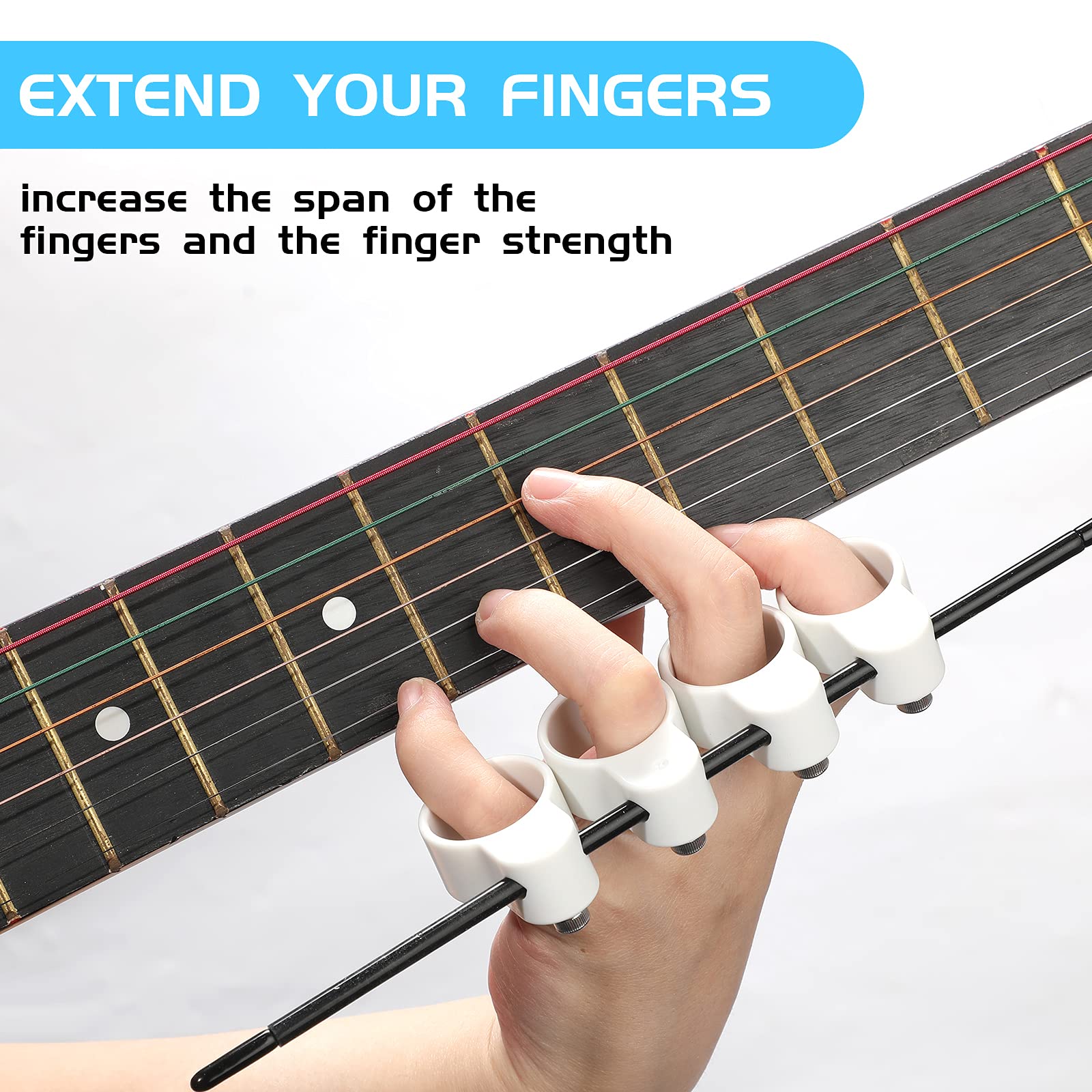 2 Pieces Finger Expander Finger Trainers Multifunctional Thumb Expansion Guitar Stretcher Portable Musical Instrument Accessorie