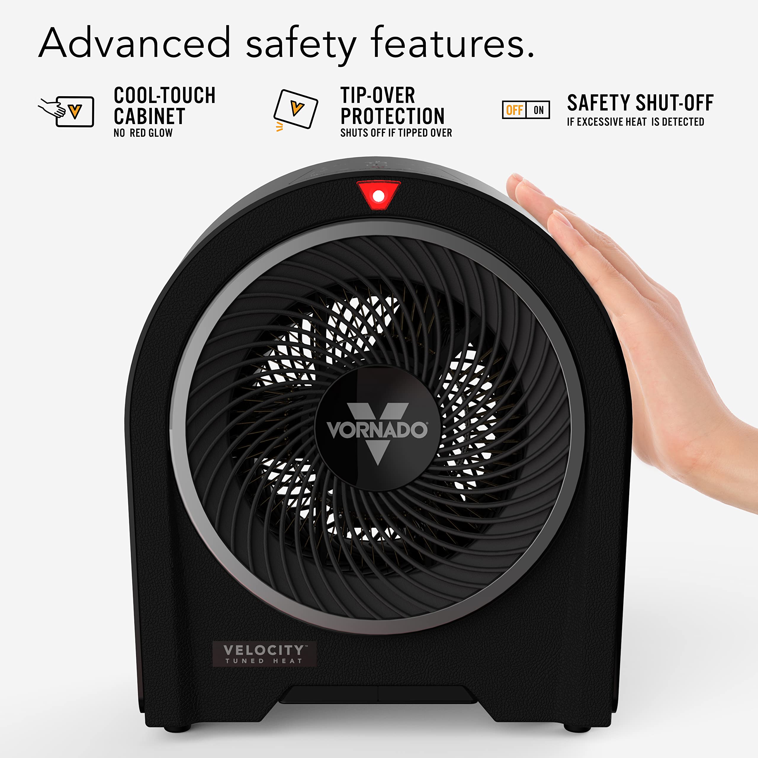 Vornado Velocity 5R Whole Room Space Heater With Remote Control, Black