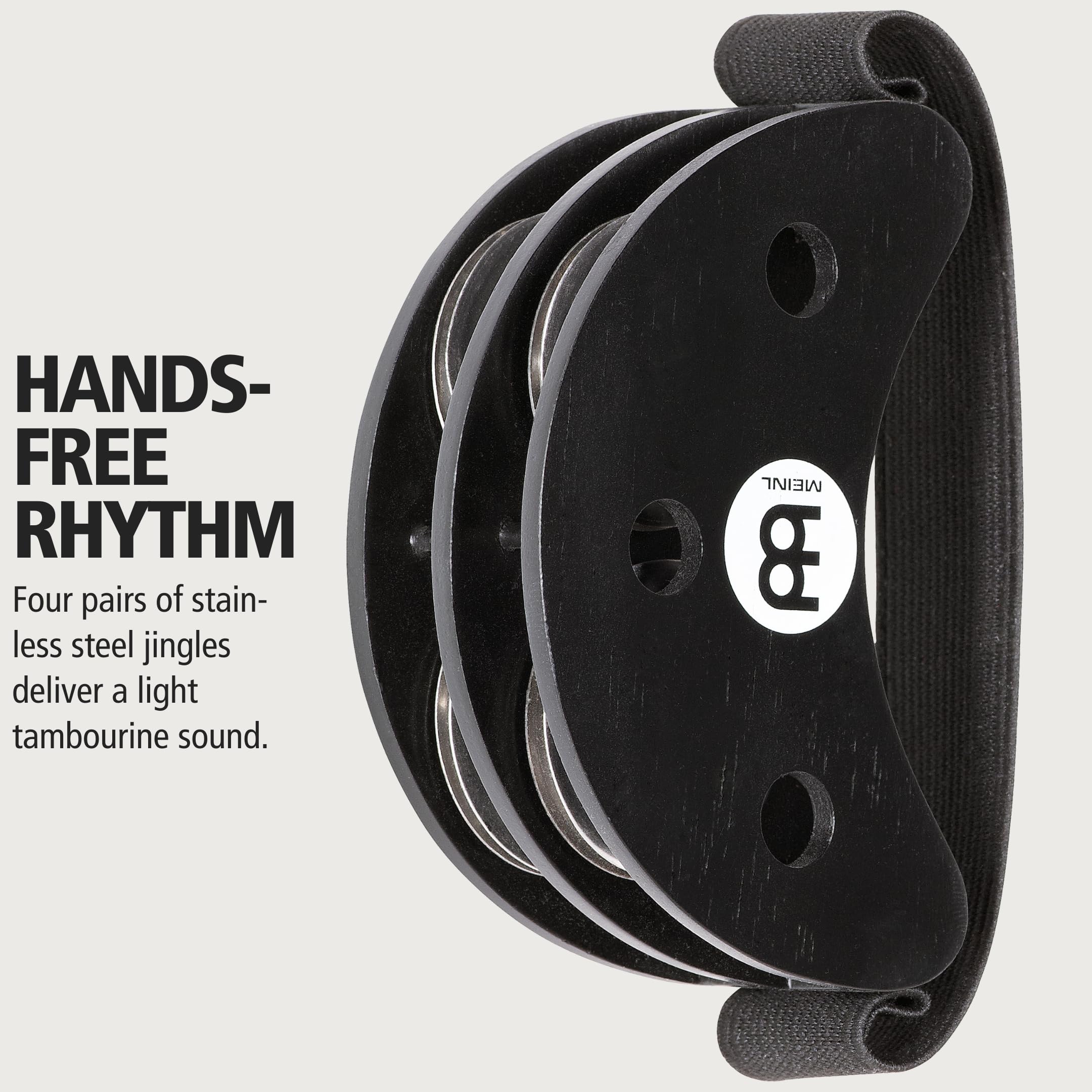 Meinl Percussion Foot Tambourine With Stainless Steel Jingles Not Made In China Accompaniment For Cajon Gigs, 2 Year Warranty, B