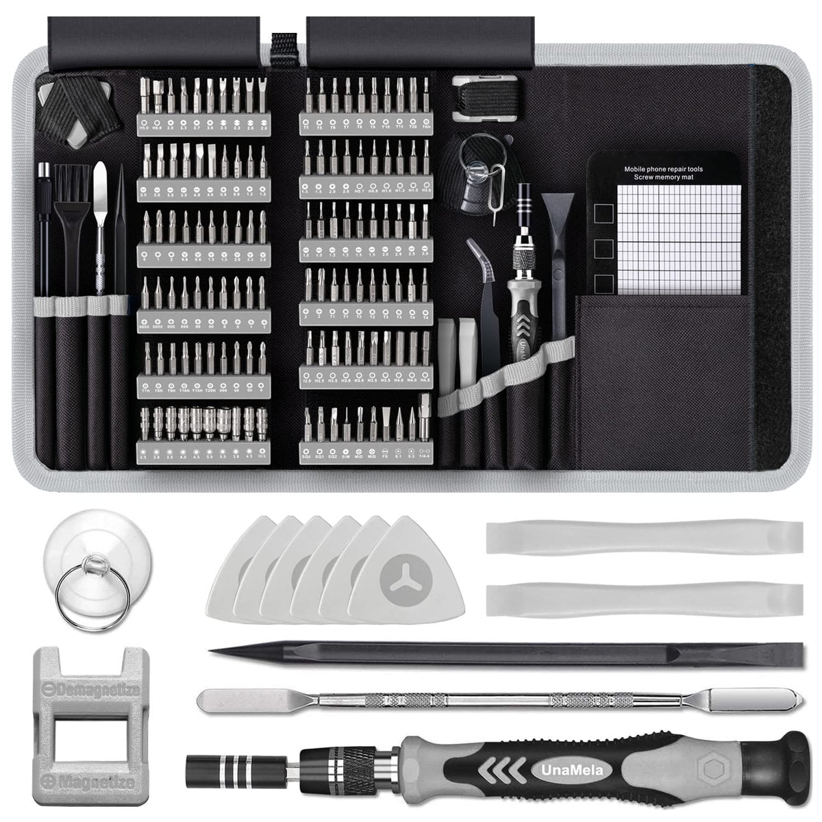 Precision Screwdriver Set, Unamela 139 In 1 Computer Repair Tool Kit With 120 Bits, Magnetic Electronic Screwdriver Kit Compatib