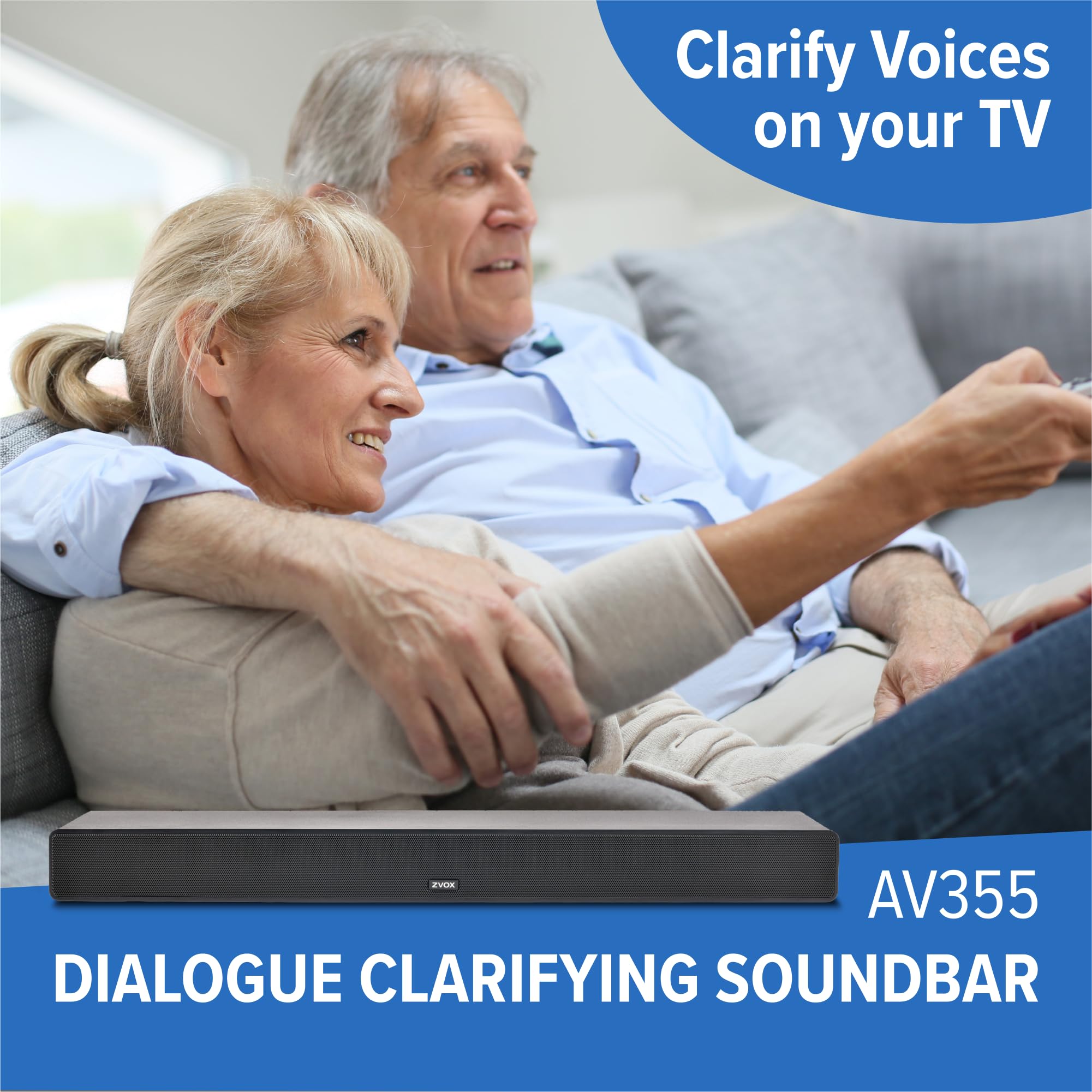 Zvox Dialogue Clarifying Sound Bar With Patented Hearing Technology   Low Profile, Twelve Levels Of Voice Boost   Home Theater A