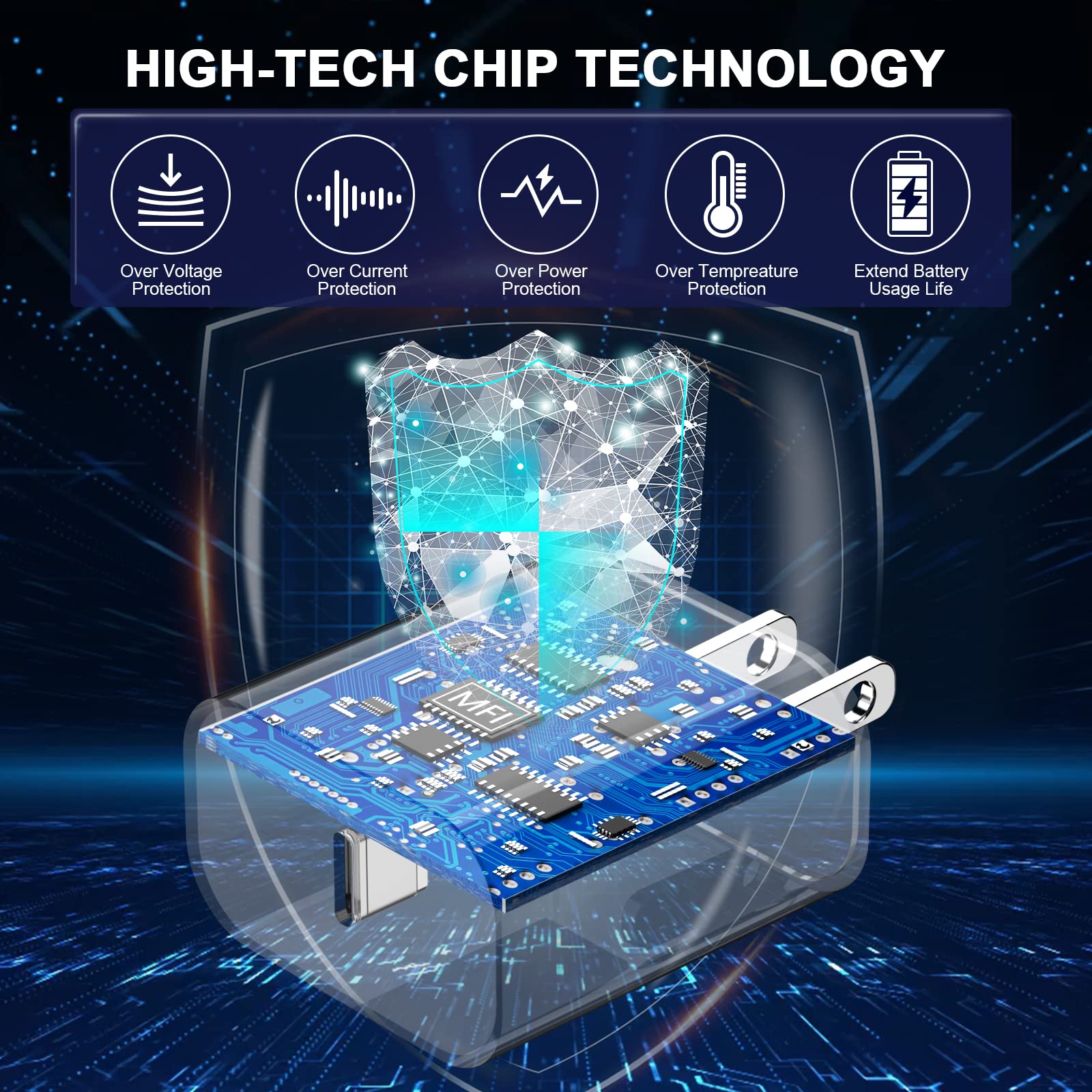 Iphone11 12 13 14 Fast Charger,2Pack 20W Iphone Charger Fast Charging Block Adapter With 10Ft Usb C To Lightning Data Sync Charg