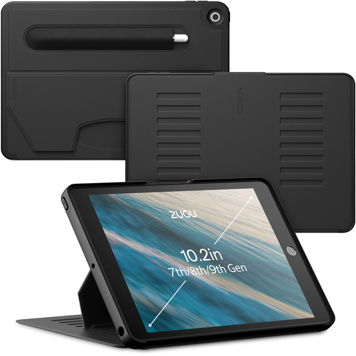 Zugu Case For 10.2 Inch Ipad 7Th / 8Th / 9Th Generation Case (2021/2020/2019), Protective, Thin, Sleek Design, Magnetic Stand, Sleep/Wake Cover, Magnetic Cover, Arctic Gray