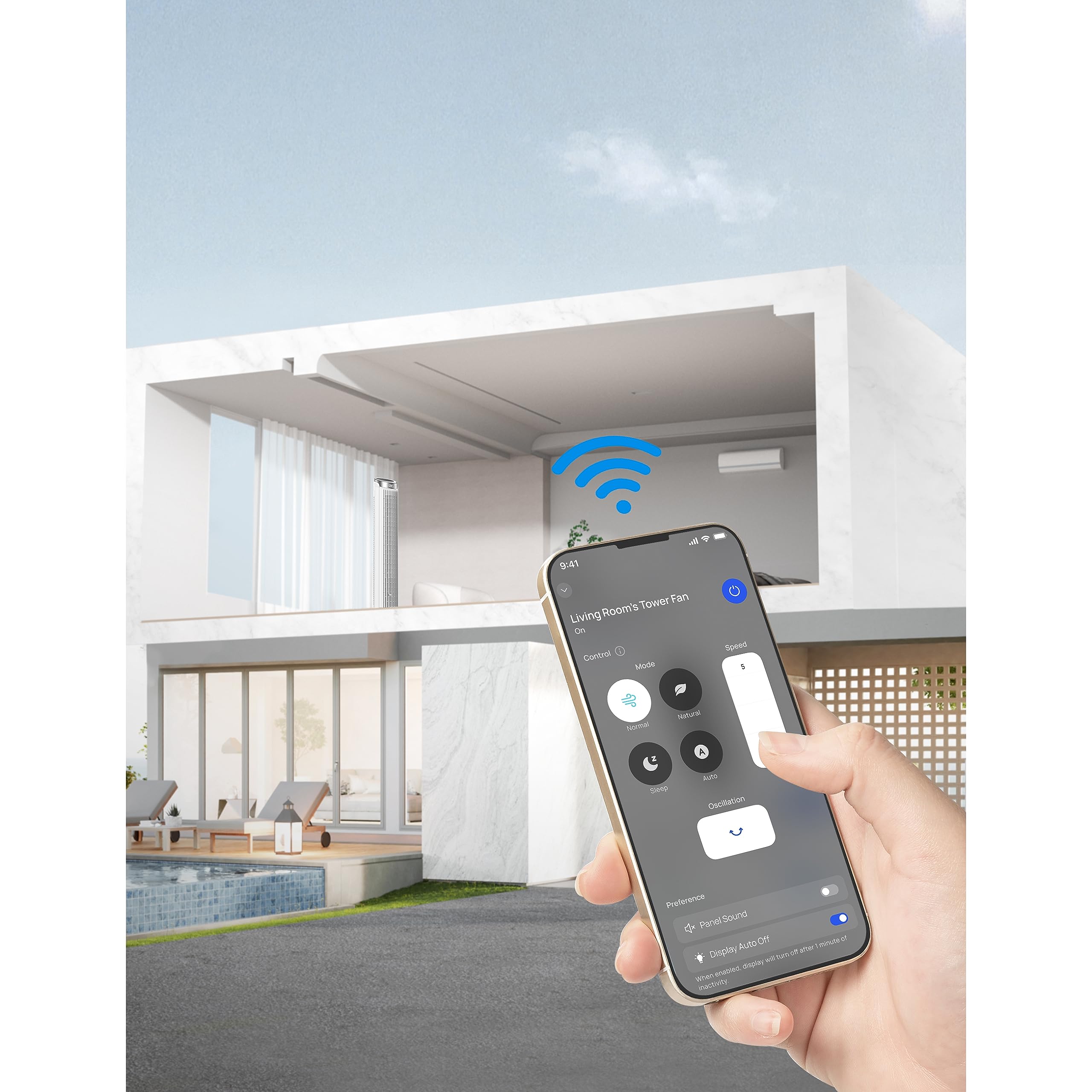 Dreo Smart Tower Fans That Blow Cold Air, Standing Fan For Bedroom, 90� Oscillating, 26Ft/S Velocity Quiet Floor Fan With Remote, 8H Timer, Voice Control Bladeless Fans For Indoors, Works With Alexa