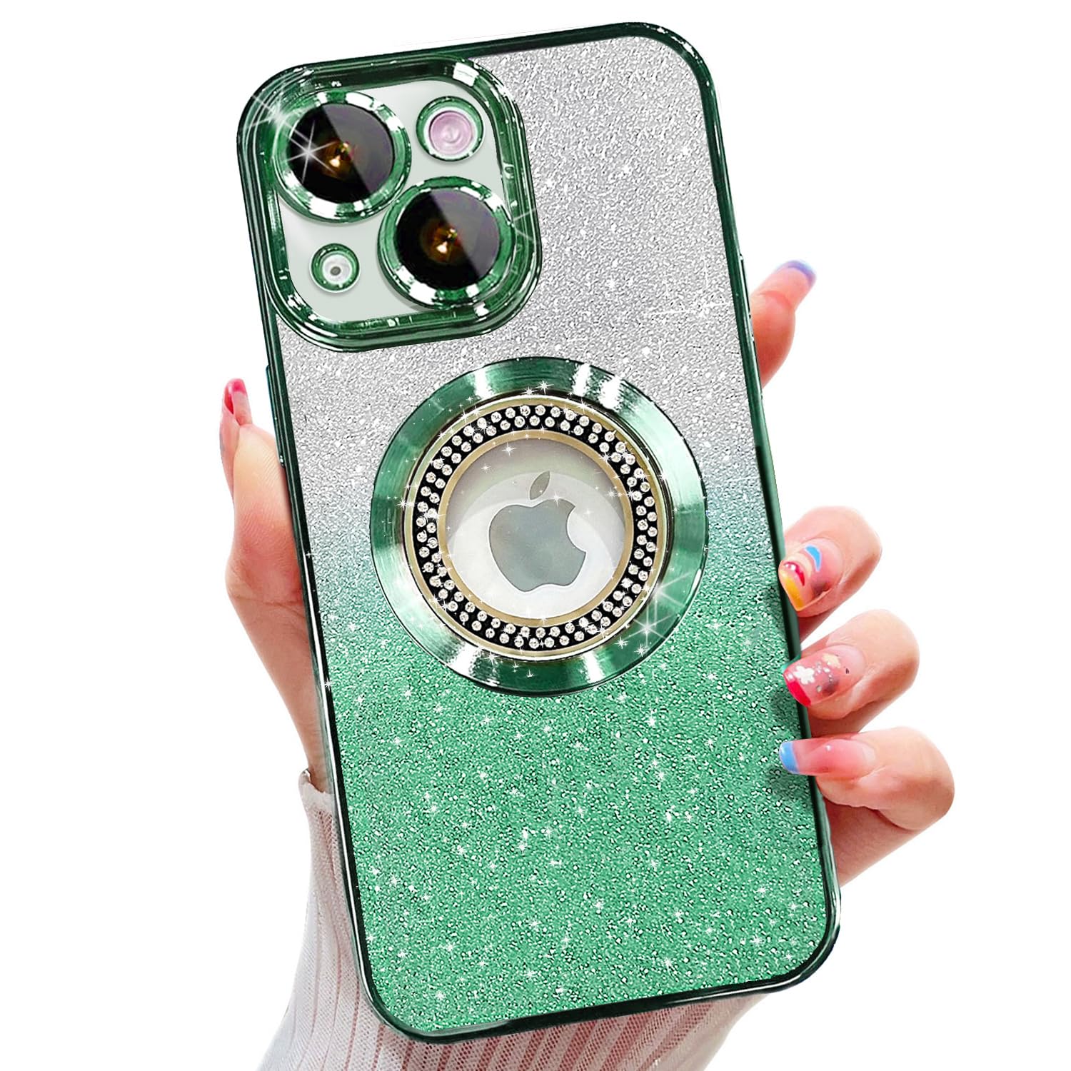 Misscase For Iphone 13 Magnetic Case Compatible With Magsafe,Full Protection Slim Shockproof Anti Scratch Glitter Case With Came
