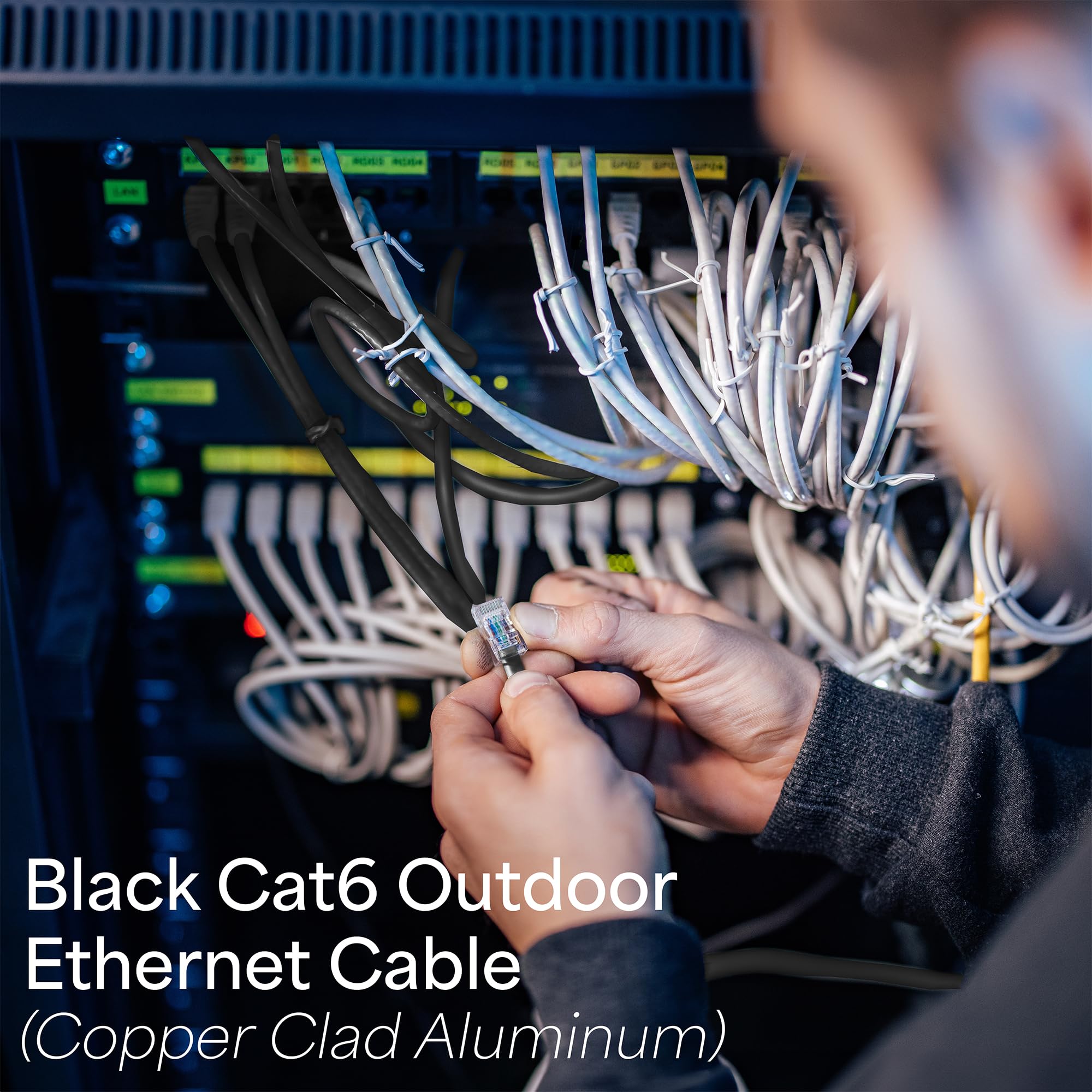 VIVO Waterproof 250ft Bulk Cat6 Wire, CCA Ethernet Cable, 23 AWG, UTP Pull Box, Outdoor Direct Burial, Black, CABLE V019