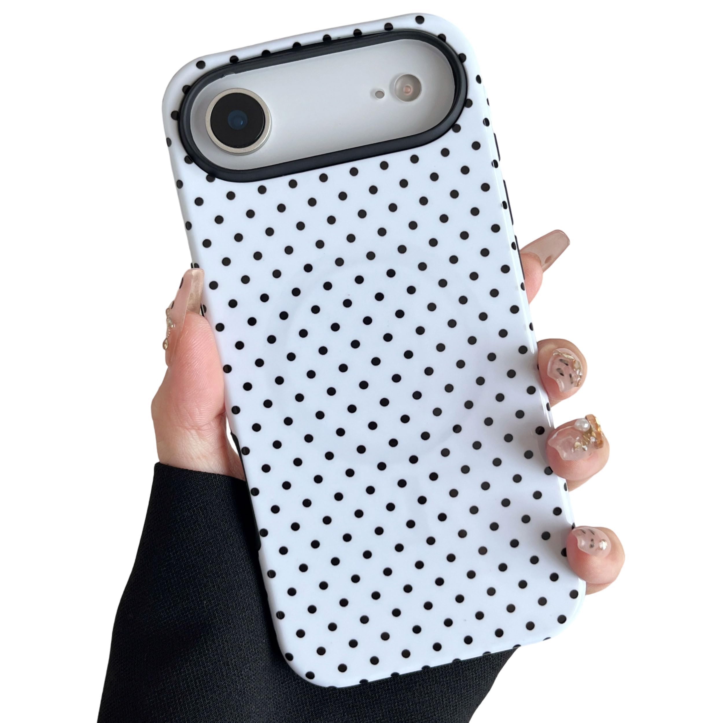 ZTOFERA Magnetic Case for iPhone Air, Compatible with Magsafe, Polka Dot Aesthetic Phone Case Cute for Girl Women, Hard PC+Soft 