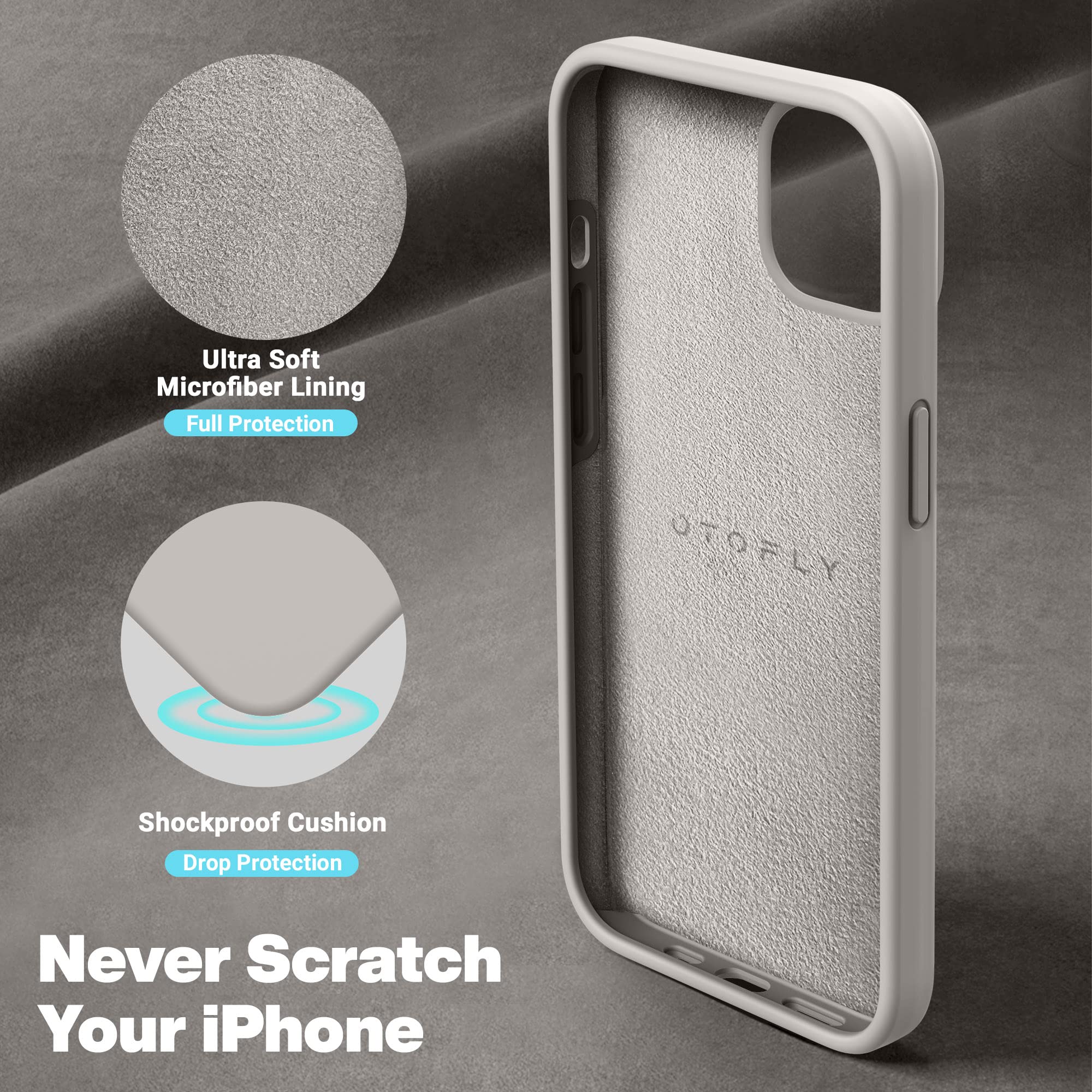 Otofly Designed For Iphone 13 Case, Silicone Shockproof Slim Thin Phone Case For Iphone 13 6.1 Inch Stone