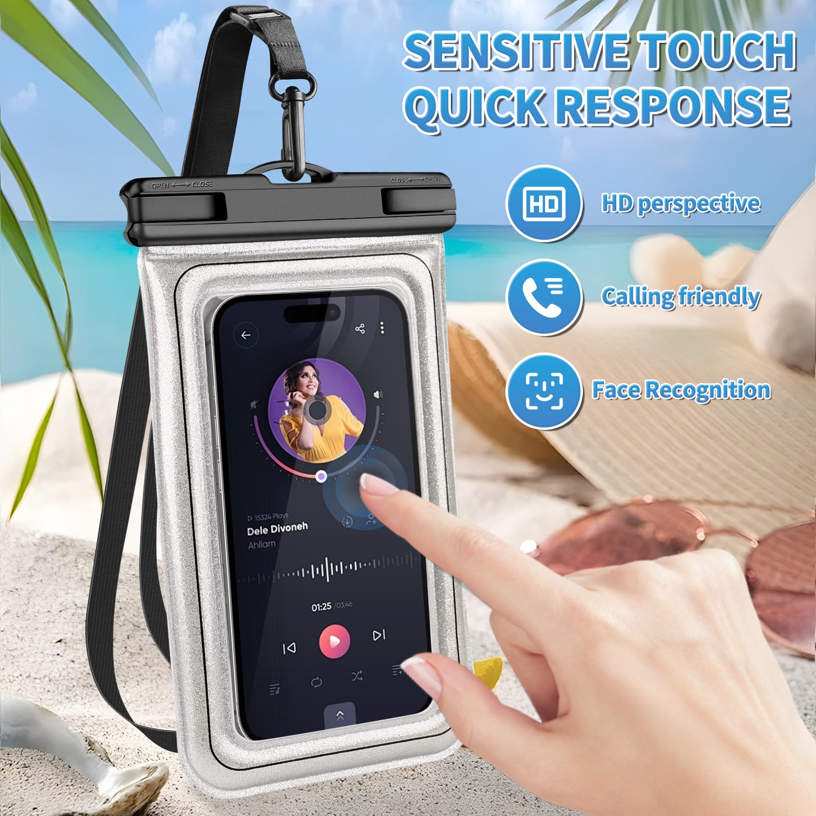 Floating Waterproof Phone Pouch, Ipx68 Waterproof Phone Case With Lanyard For Iphone 16 15 14 13 Pro Max Samsung S25 S24 S23 S22