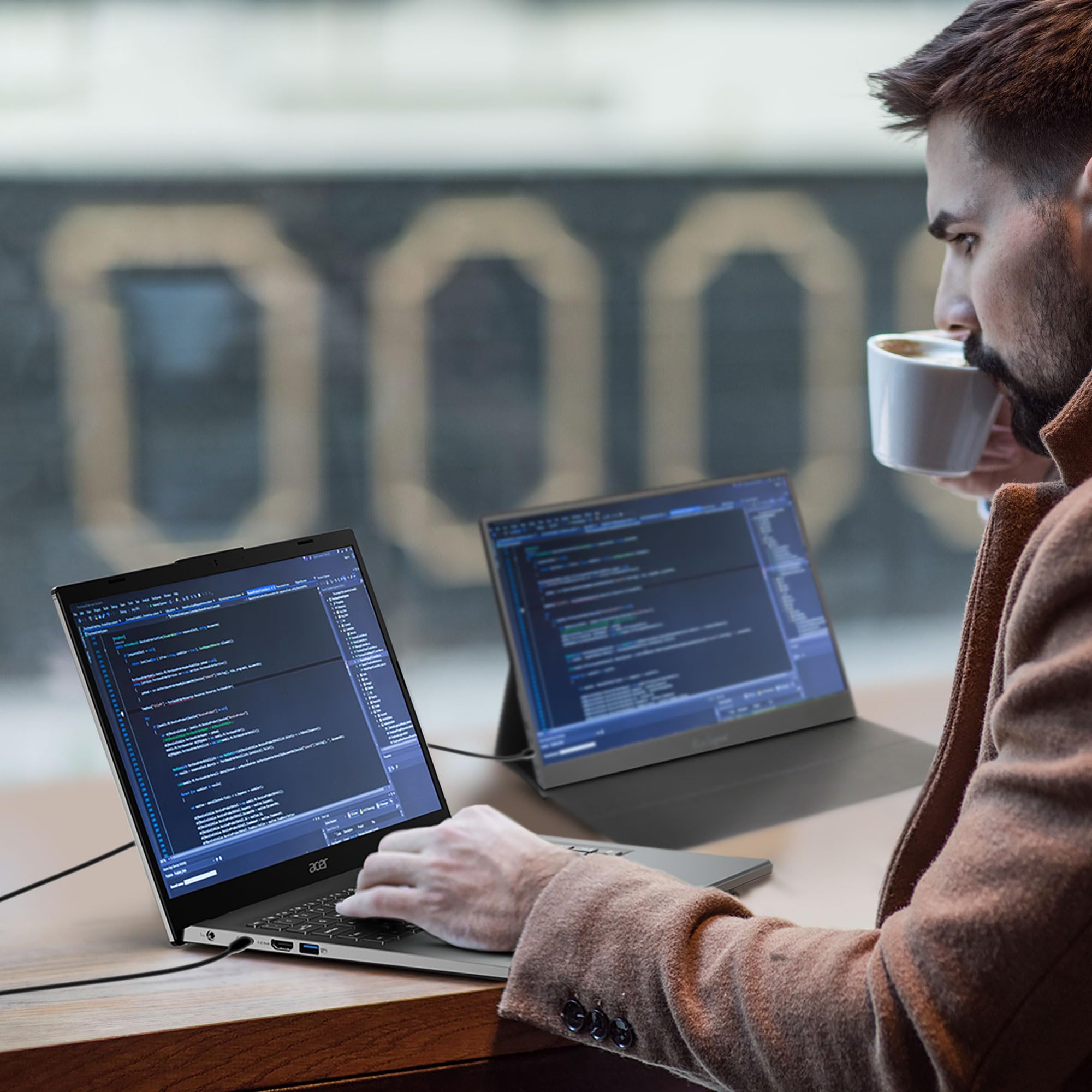 Aopen By Acer 16Pm1Q Bbmiuux 15.6'' Full Hd 1920 X 1080 Ips Portable Monitor | Ultra Slim Portable Design | External Monitor For