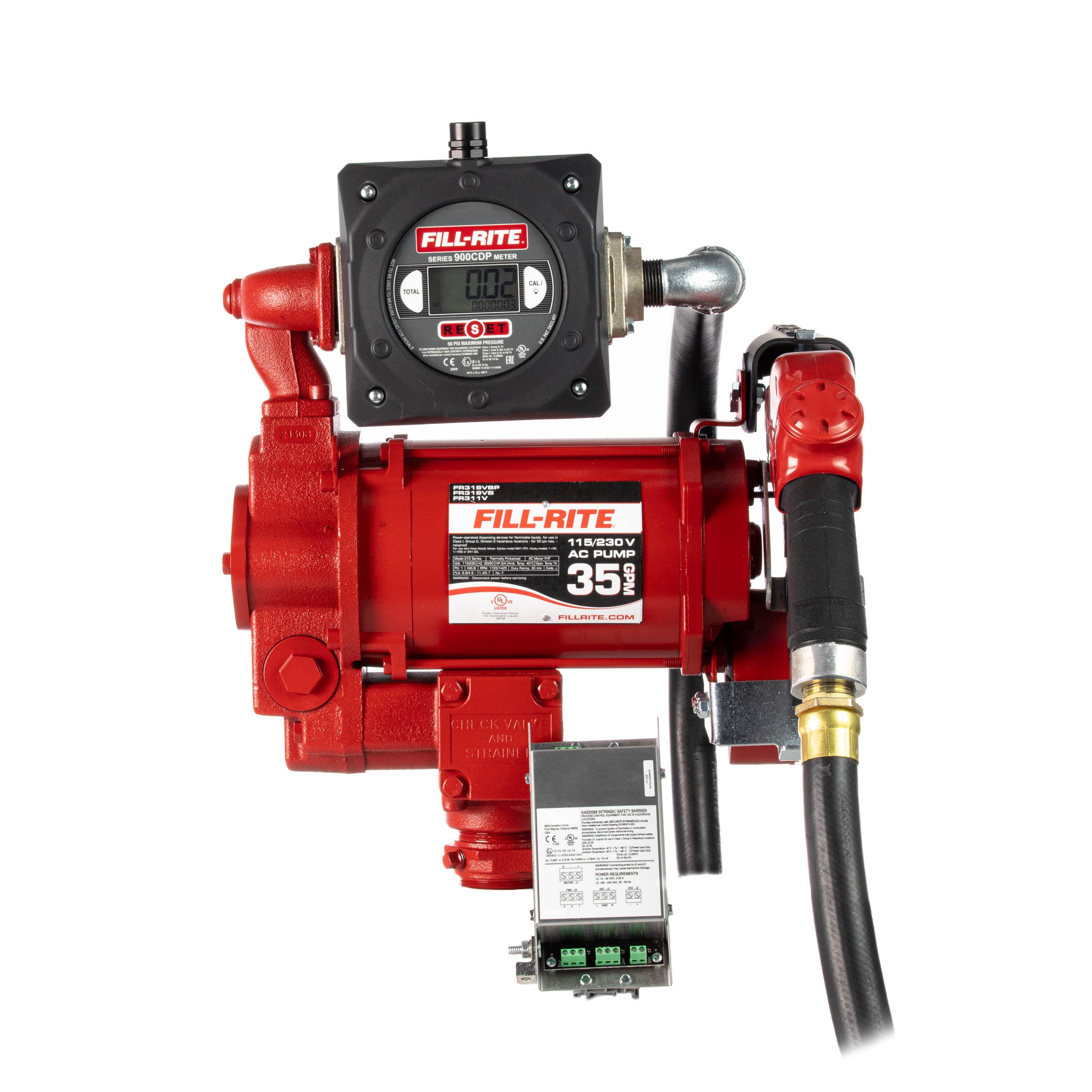 Fill-Rite FR319VB 115V/230V 35 GPM Fuel Transfer Pump w/Digital Meter Package (No Pulser)