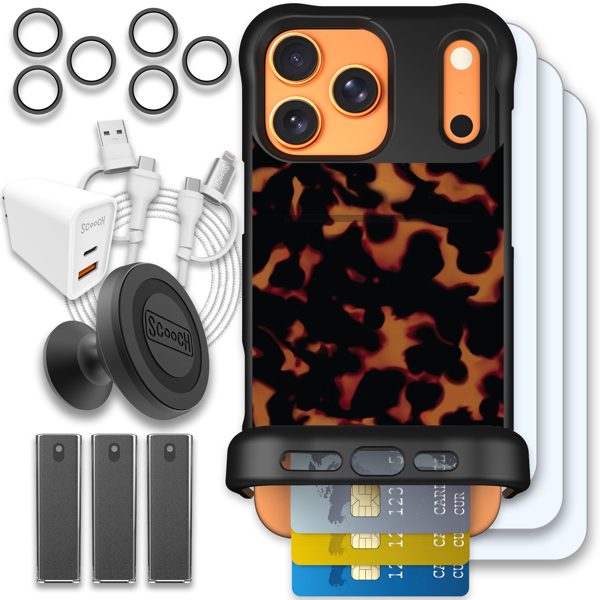 Scooch Wingmate for iPhone 17 Pro Max [Ultimate Bundle] with 3 Tempered Glass Screen Protectors, 2 Camera Lens Protectors, Wingm
