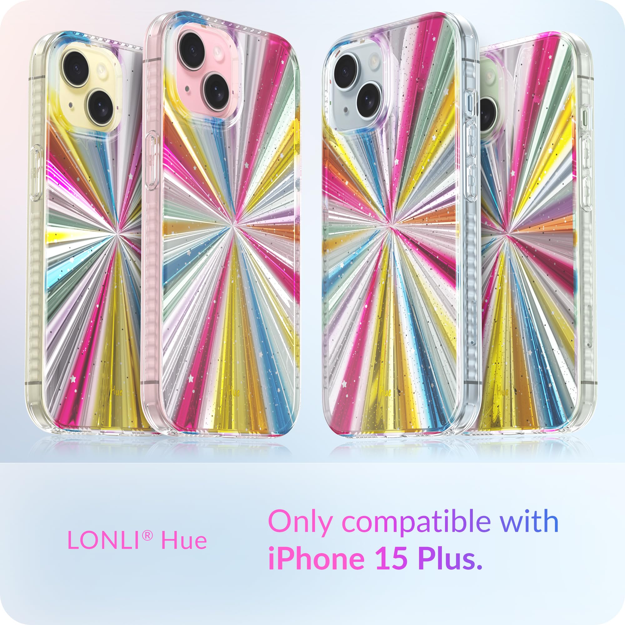 Lonli Hue   For Iphone 15 Plus Case   Cosmic Porta [10Ft Drop Protection]   Shockproof Cover With Color Changing Effect | Cute A