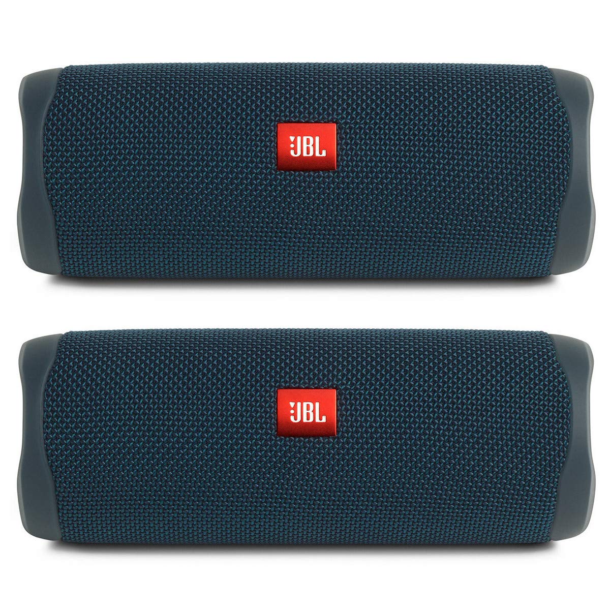 JBL Flip 5 Waterproof Portable Wireless Bluetooth Speaker Bundle - (Pair) Blue