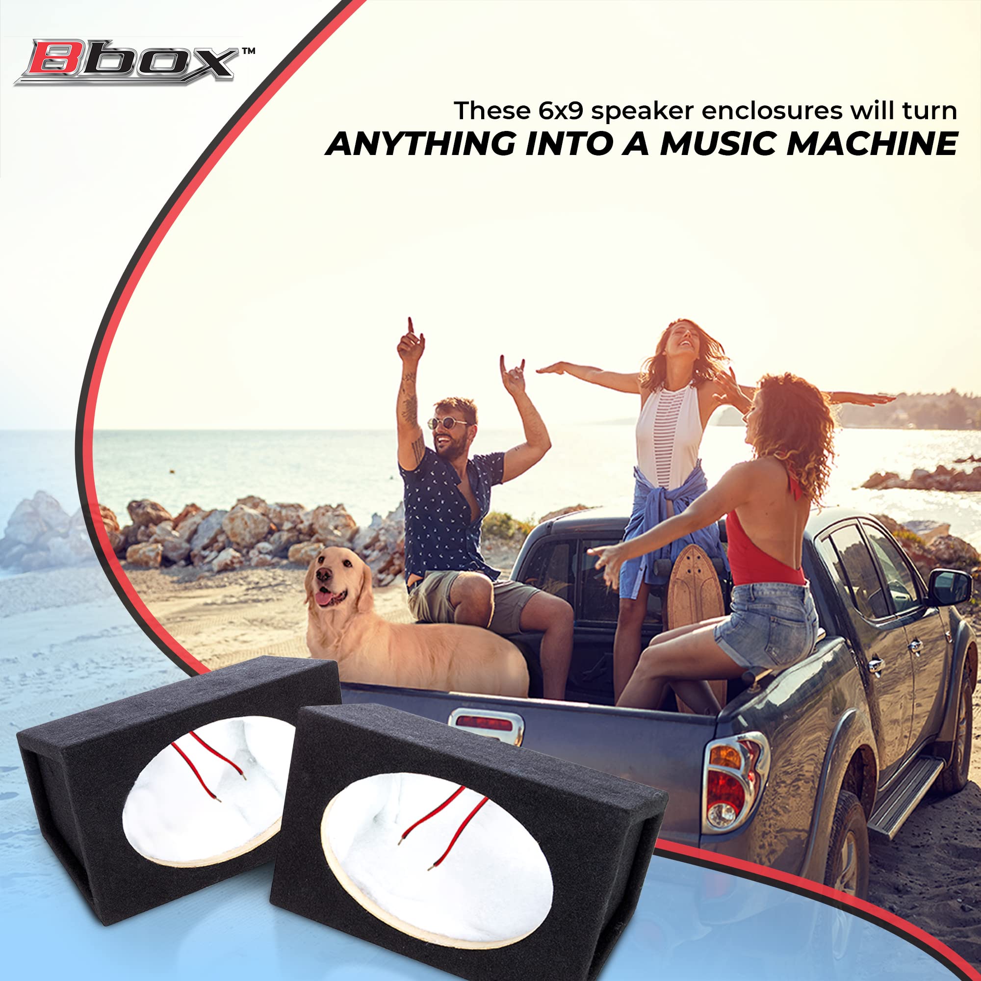 Atrend Bbox Pro Audio Tuned Car Speaker Boxes & Enclosures   6X9 Speaker Box For Great Sound Quality For Home & Vehicle  Nickel