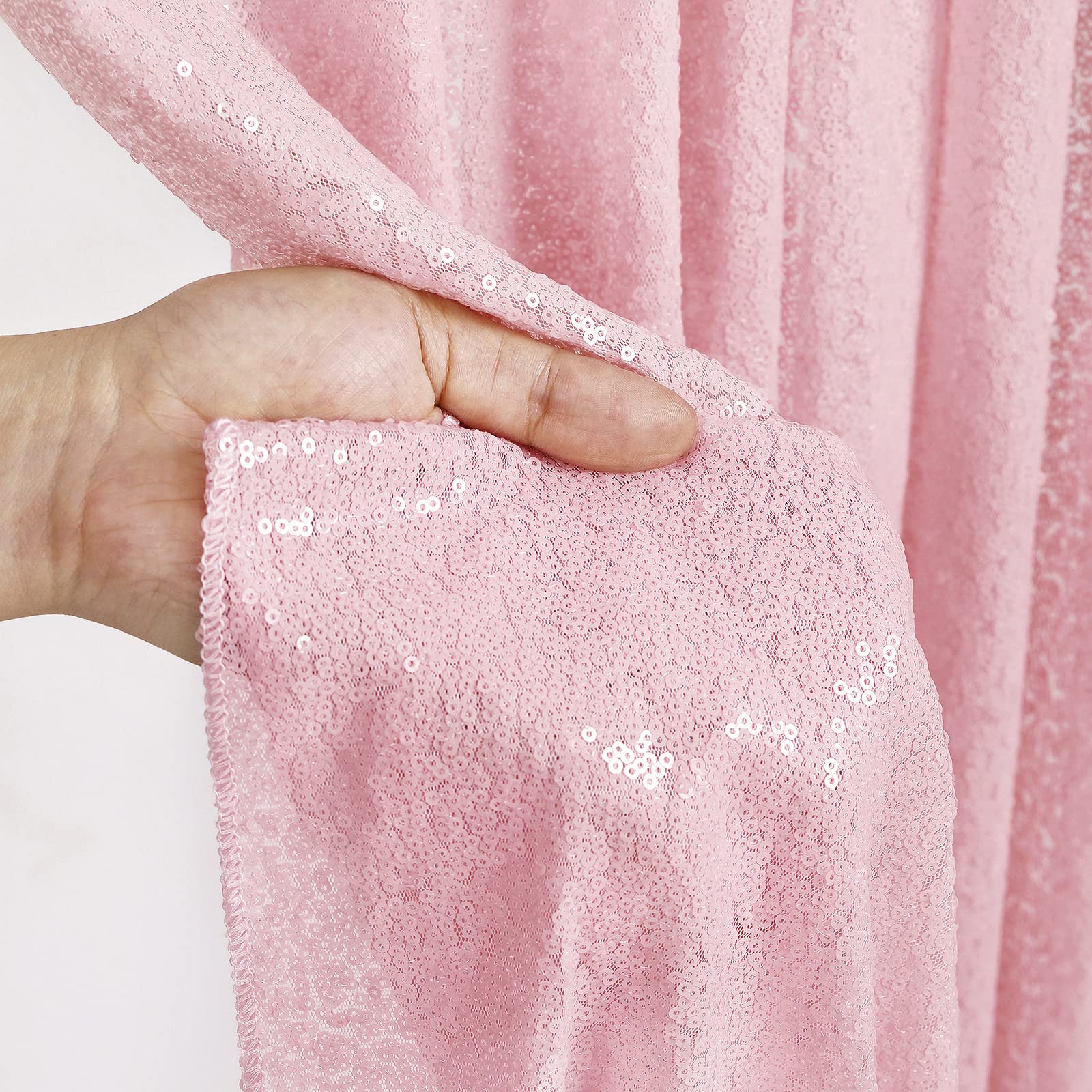 Pink Sequin Backdrop 2 Panels 2Ftx8Ft Birthday Party Backdrop Curtains Glitter Baby Shower Backdrop Pink Backdrop