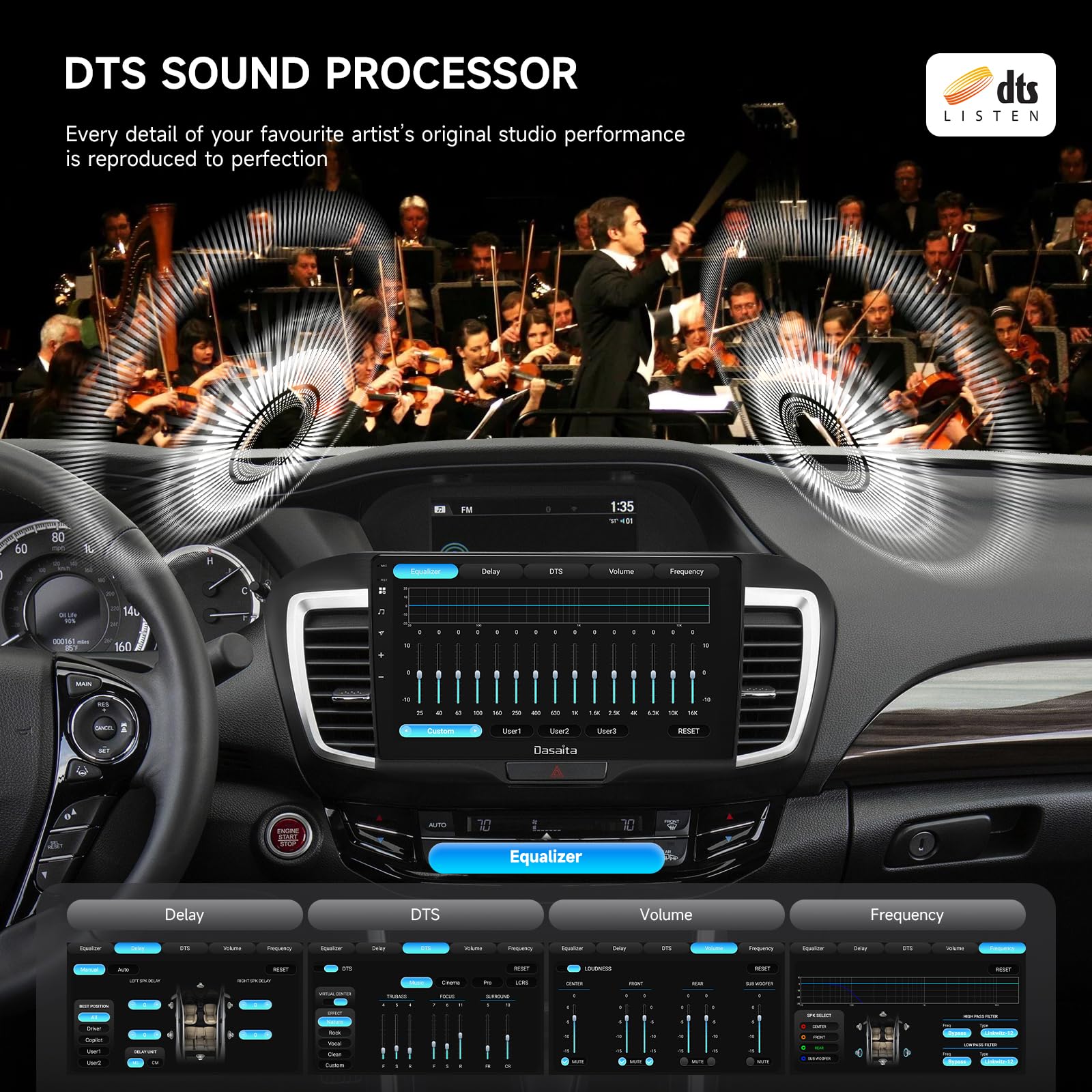 Dasaita Android 13 Car Stereo For Honda Accord 2013 2017 With Wireless Carplay & Android Auto, 10.2'' Touch Screen Head Unit, Gp