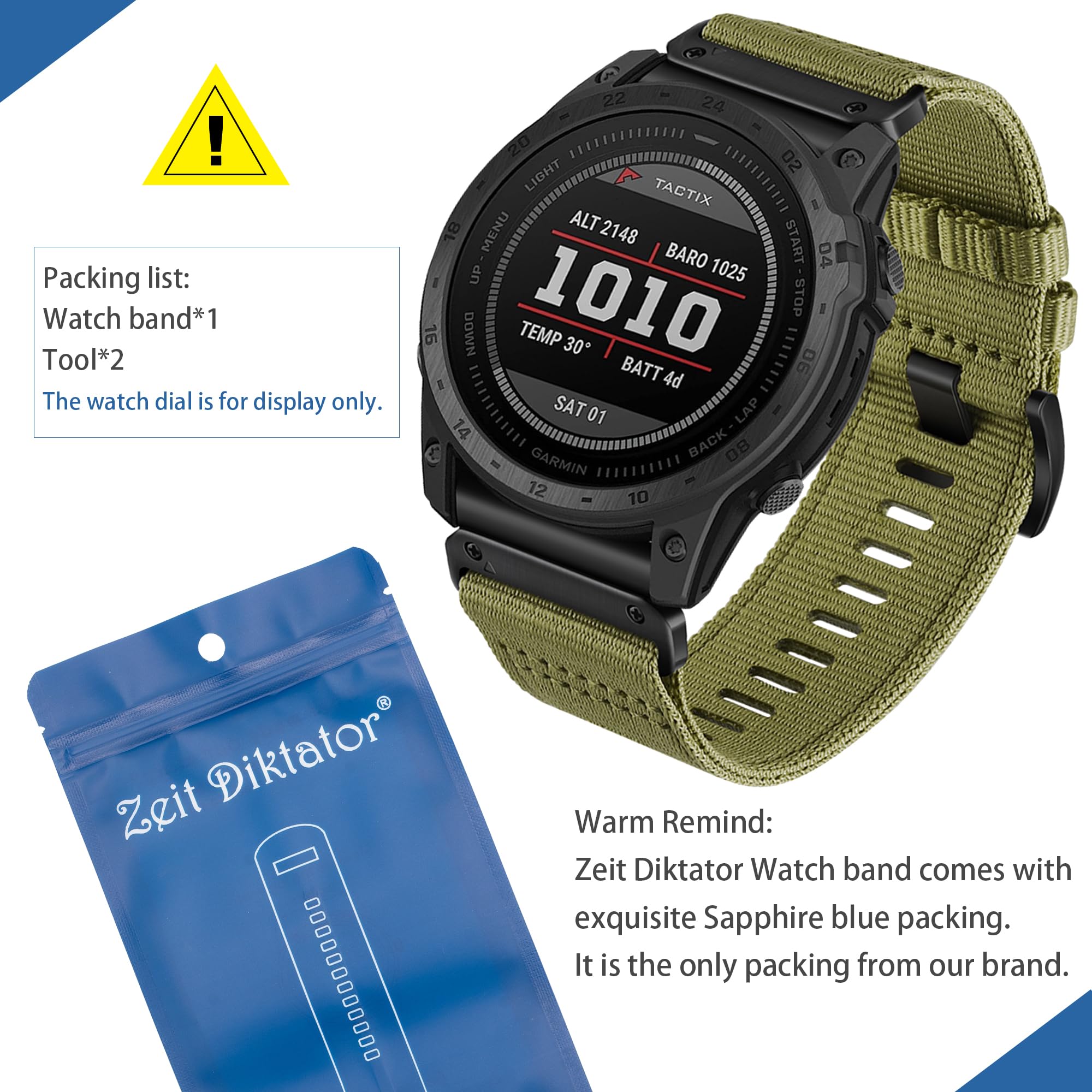 Zeit Diktator 22Mm Quickfit Watch Bands Compatible With Garmin Fenix 8 47Mm/E 47Mm/7X Pro/7/6 Pro/5 Plus/Forerunner 965 955 945