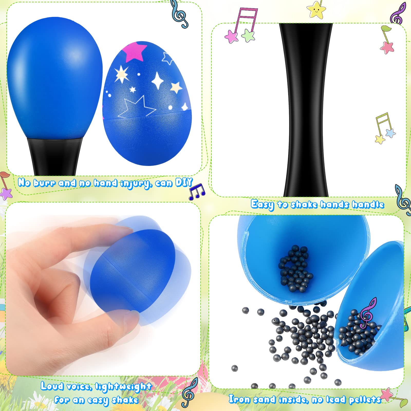 60 Pcs Shaker Musical Instruments Kids Music Party Favor Baby Learning Percussion Toy, Including 20 Pcs Wrist Hand Band Jingle B