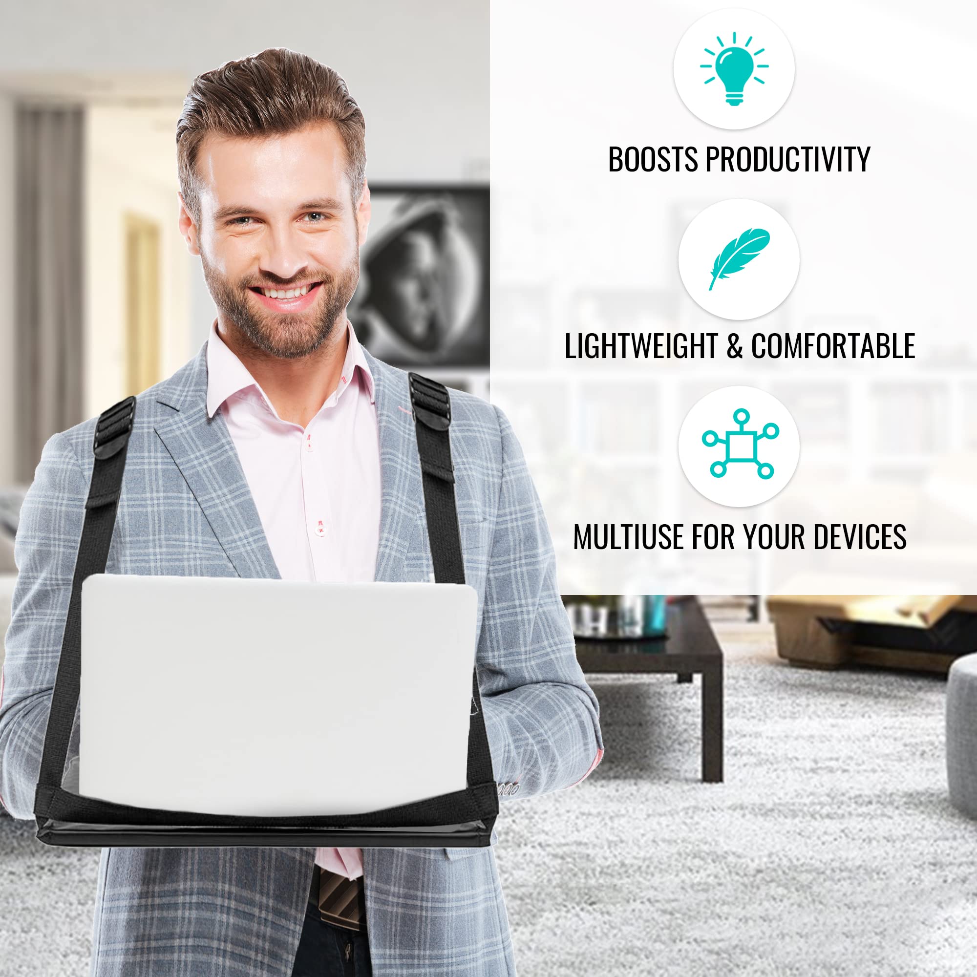 Standing Desk Walking Desk   Hands Free Wearable Mobile Laptop Harness For 13'' Laptops Or Clipboards