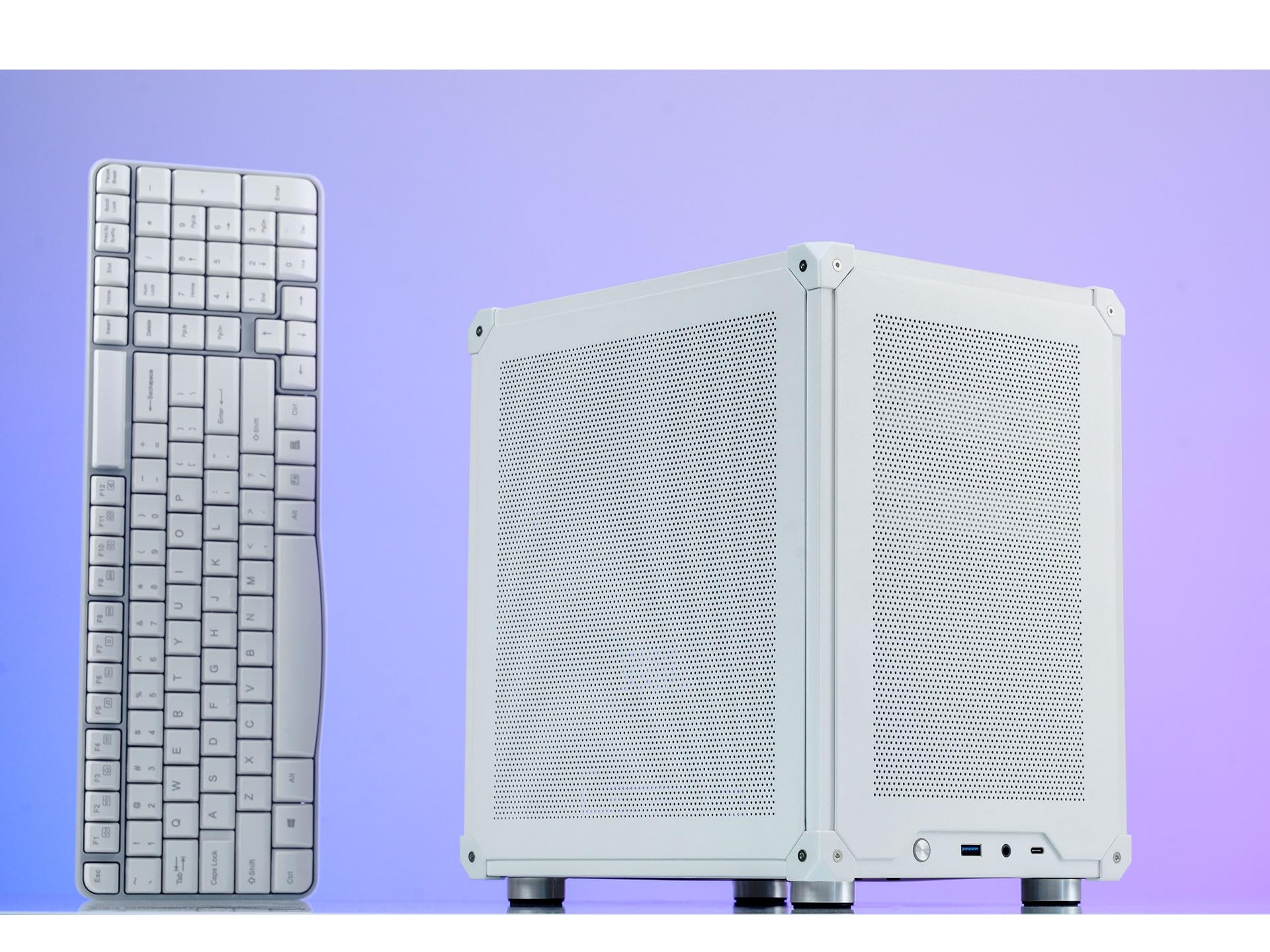 Jonsbo C6 White Mini Matx Mesh Case,Simple Compact Desktop Micro Atx Chassis,Upper Cover/Side Panel Tool Free Open Pc Case, Atx