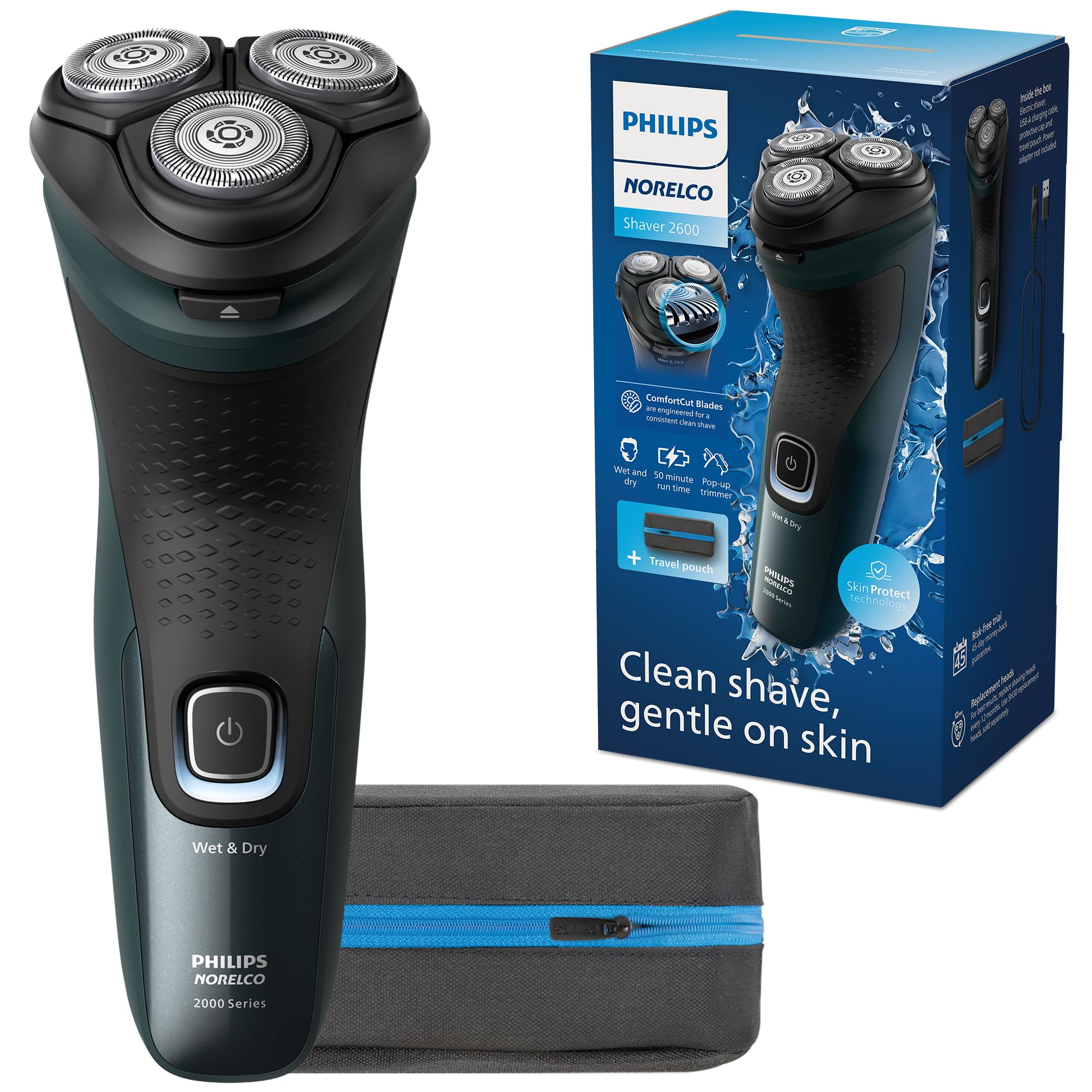 Philips Norelco Shaver 2600, Rechargeable Cordless Electric Shaver With Pop Up Trimmer, X3052/91