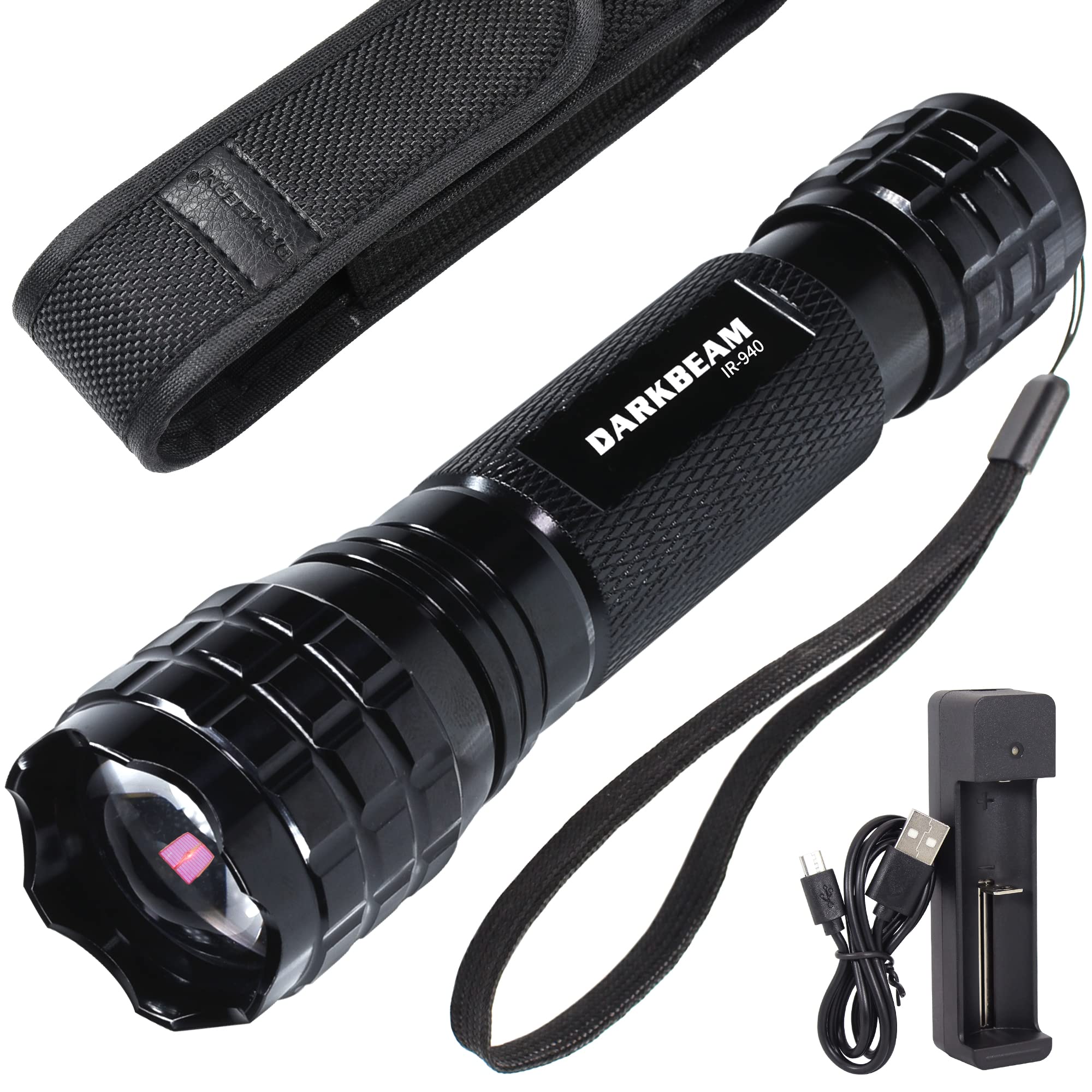 Darkbeam Ir Flashlight Infrared 940Nm Lights Led Mini For Night Vision, Rechargeable Portable Tactical Ir Illuminator Torch, Foc