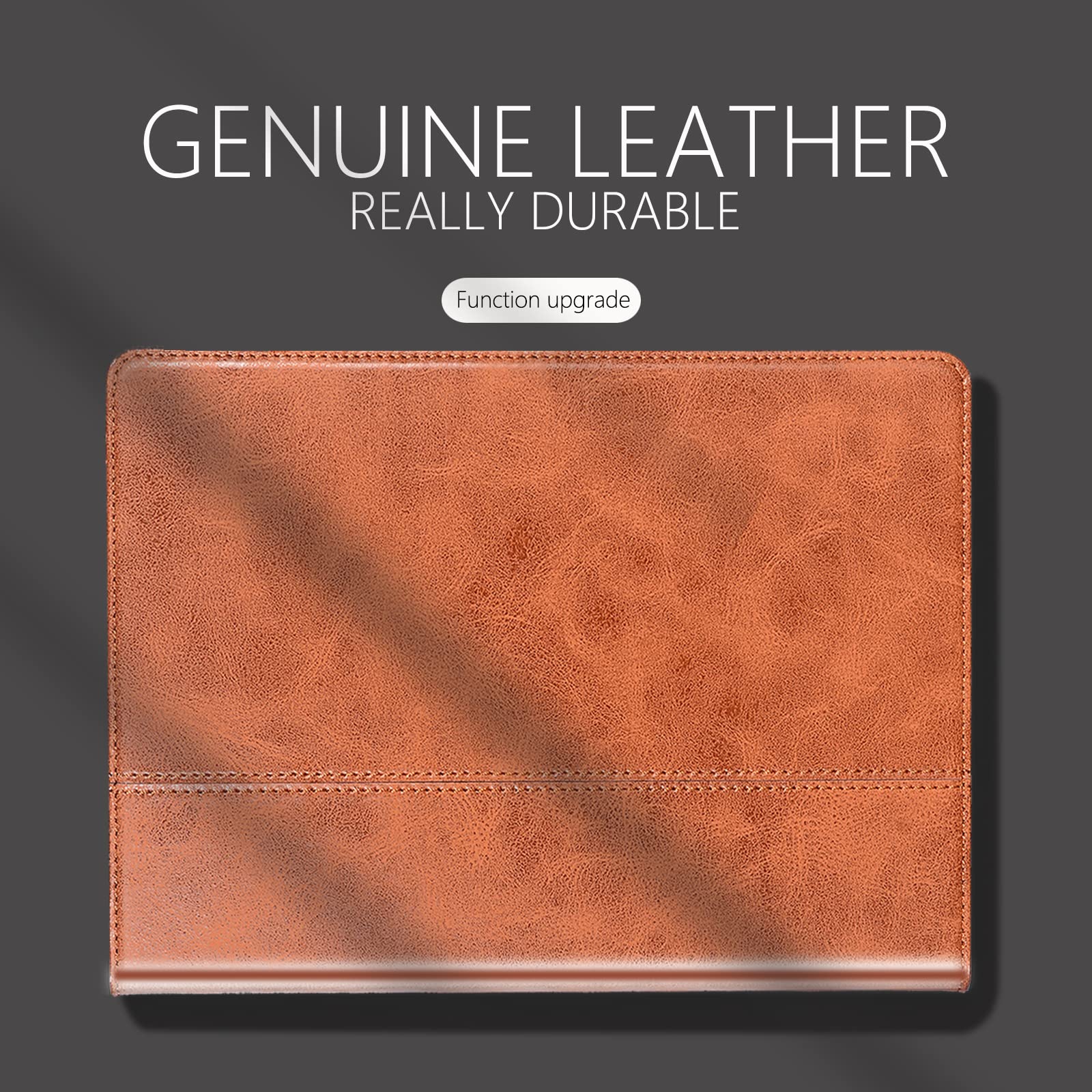 Nanruil For Ipad Case 10.2 Inch 9Th/8Th/7Th Gen Genuine Leather Cover Protective Shell For 2021/2020/2019,Auto Wake/Sleep.Brown