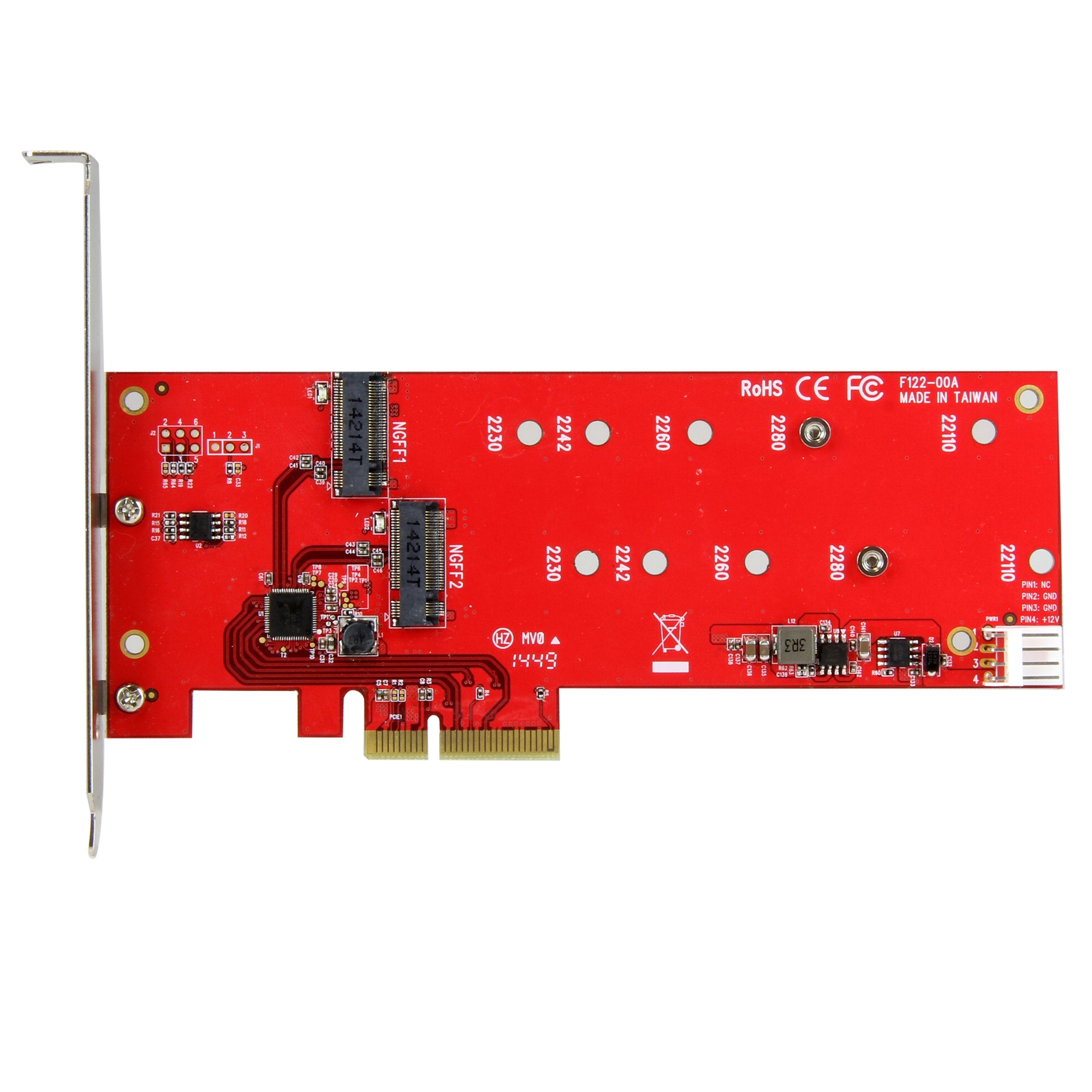 Startech.Com 2X M.2 Sata Ssd Controller Card   Pcie   Pci Express M.2 Sata Iii Controller   Ngff Card Adapter (Pex2M2), Red