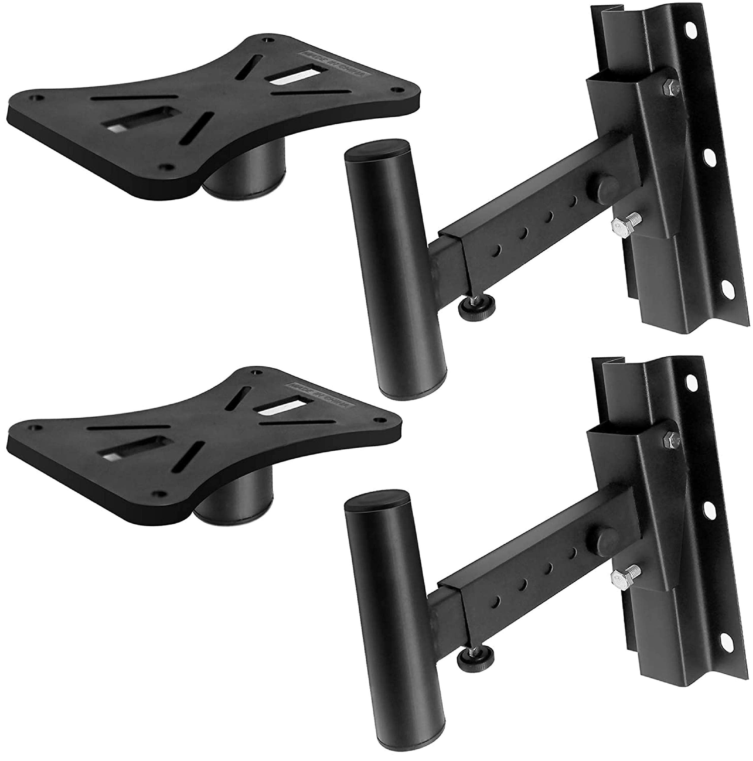 Pyle 90 30 Angle, Tilt, Rotation Solid Steel Pin Serves As Safety Stop Mount Speaker Bracket Stands Dual Universal Adjustable W/