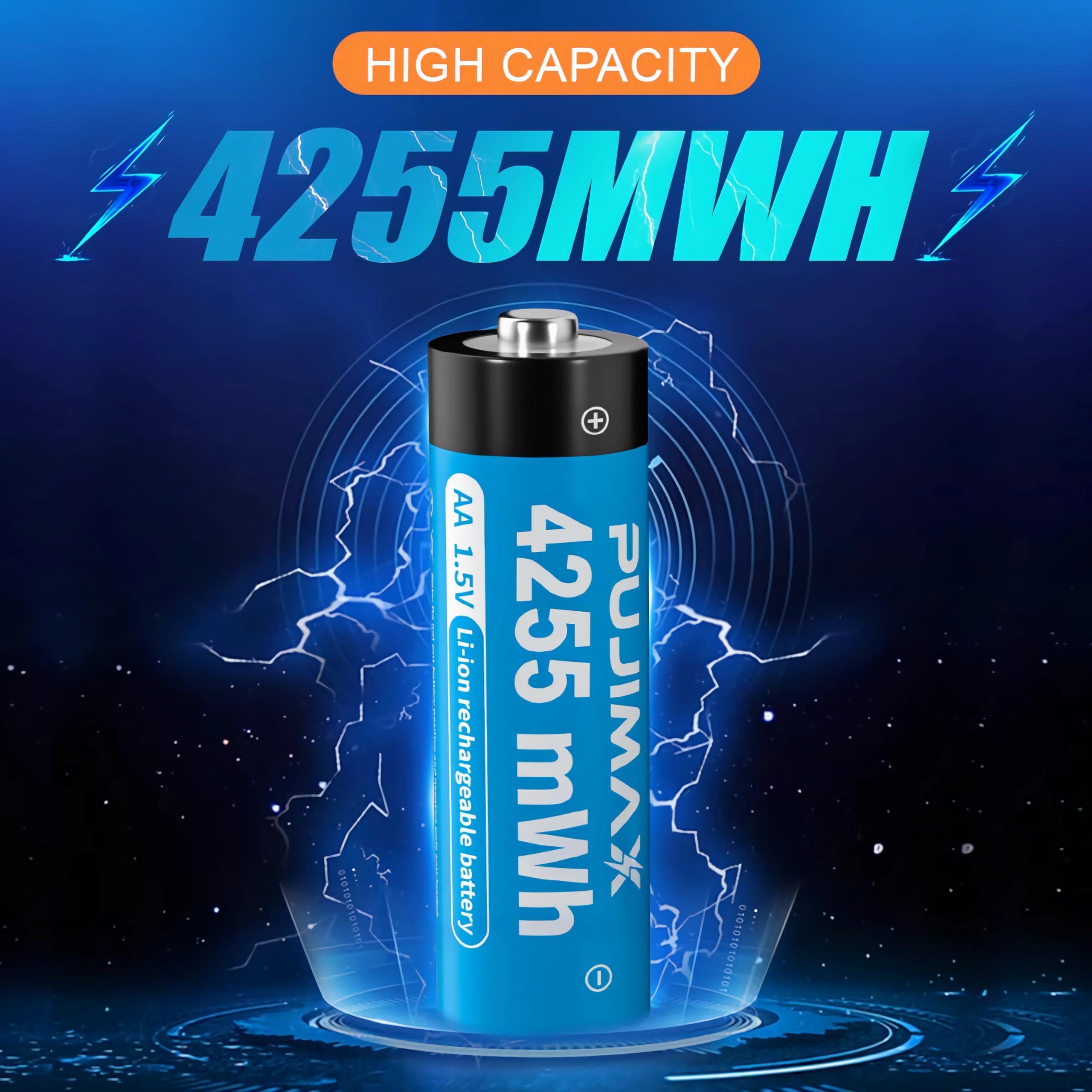 4Pack Aa Batteries Lithium Batteries With 4Bay Charger,High Capacity 4225 Mwh Rechargeable Lithium Aa Batteries For Blink Camera