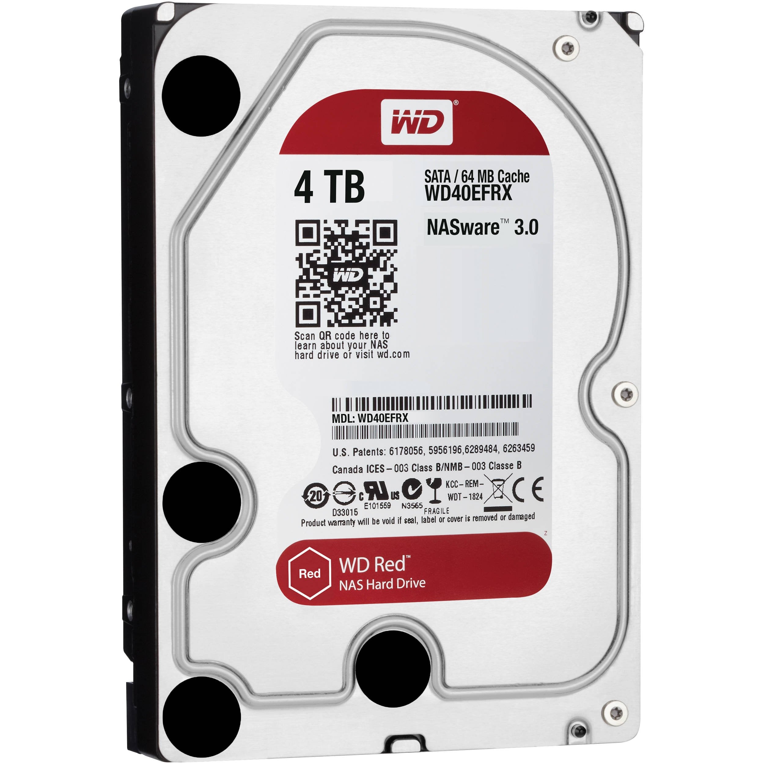 Western Digital Wd40Efrx Wd Red Nas Hard Drive   Hard Drive   4 Tb   Internal   3.5 Inch   Sata 6Gb/S   Buffer: 64 Mb   For Wd M