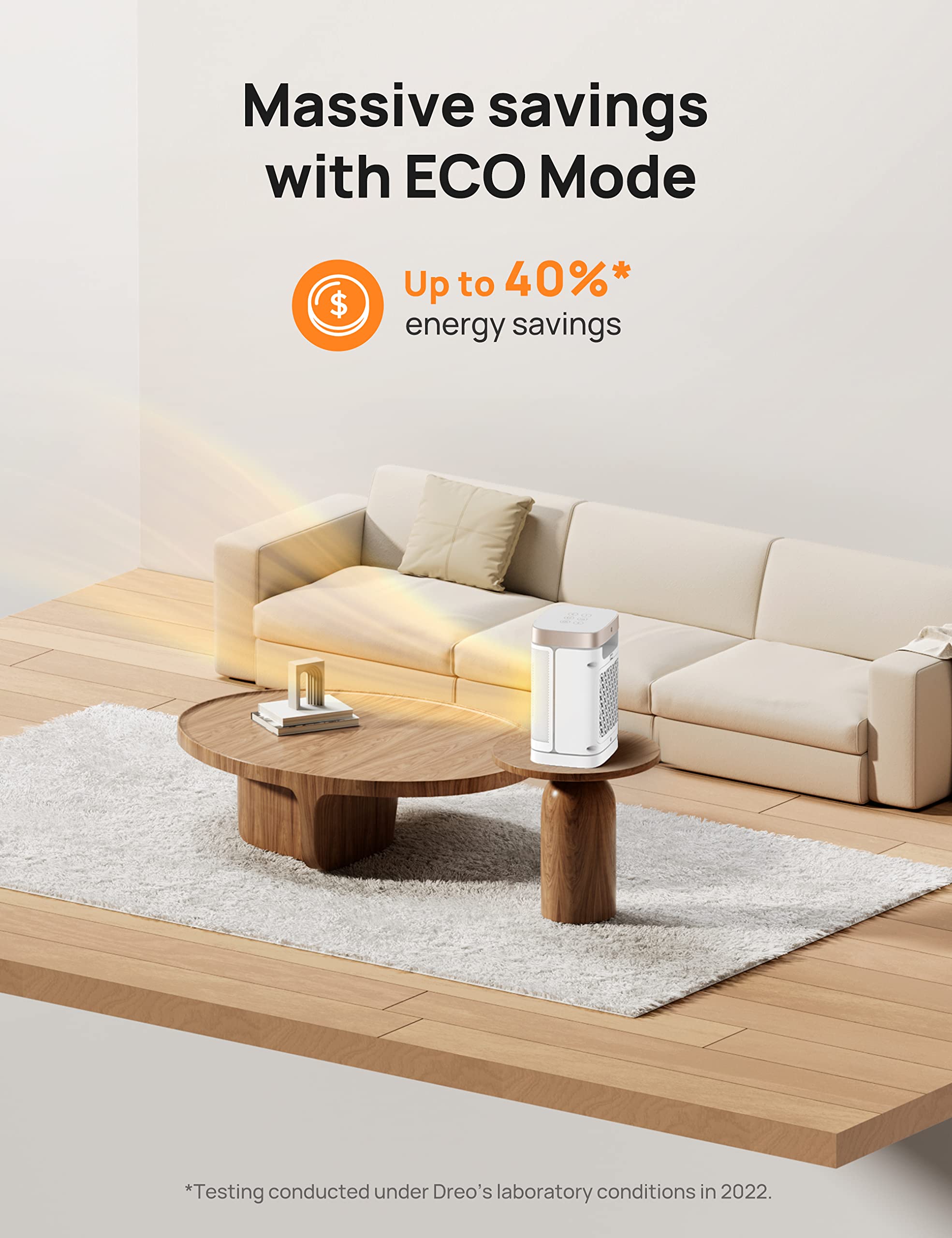 Dreo Atom One Space Heater With Remote, 70Oscillating Electric Heaters With Digital Thermostat, 1500W Ptc Ceramic Heater, 12H Ti