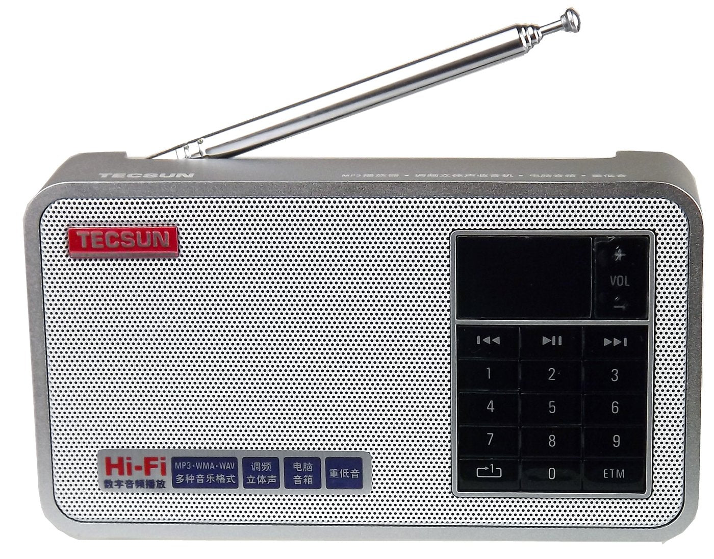 Tecsun X3 Built In An Aluminum Case With Rechargeable Fm Radio With Etm, Mp3 Player With Built In Micro Sd Card Slot & Portable Hi Fi Speaker With Dsp Bass For Desktop & Laptop Computers, Color Silver