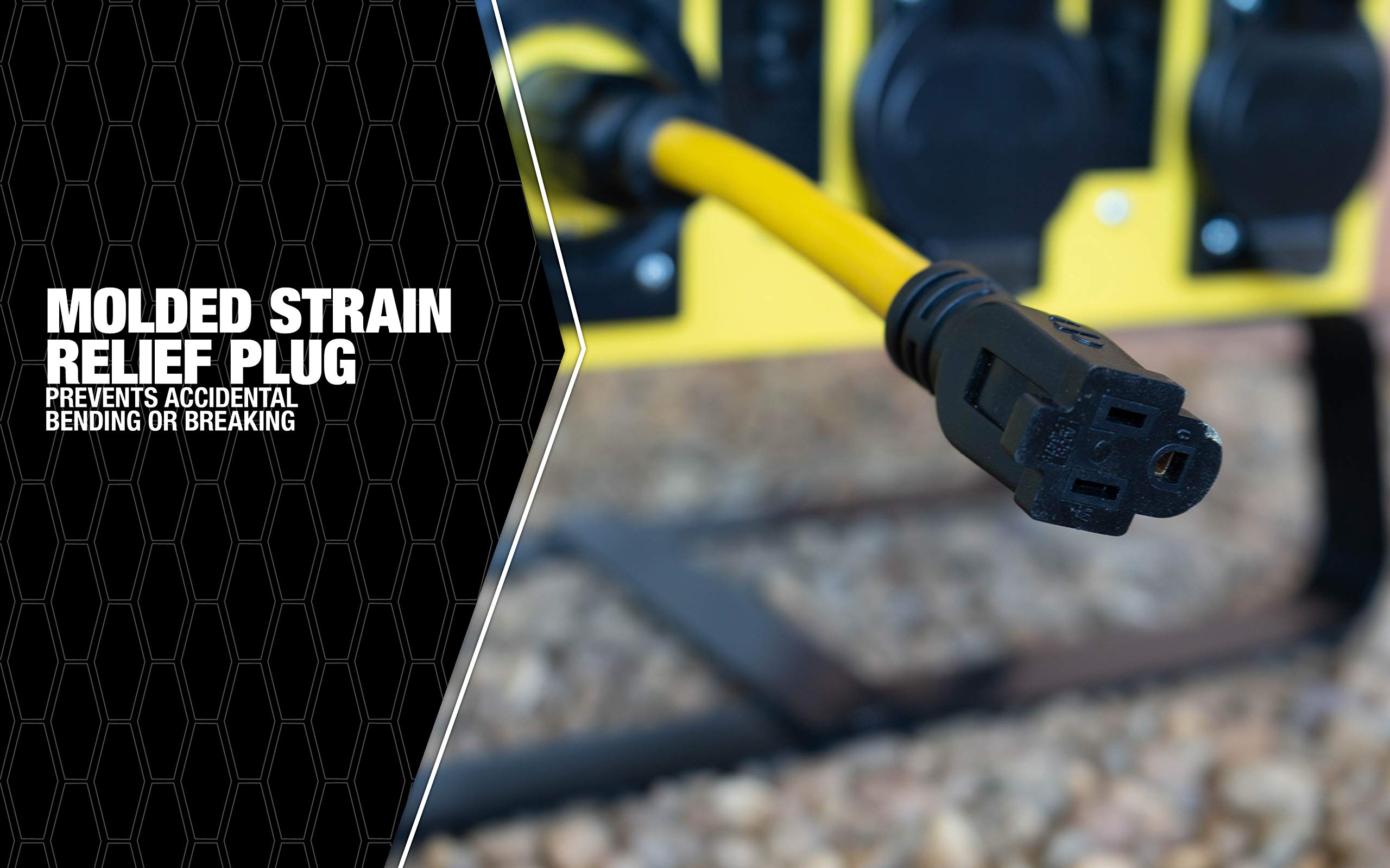 Southwire Twist To Lock 9 Inch 20 Amp 125 Volt Cord Adapter, 12 Gauge, 3 Conductor, Stw