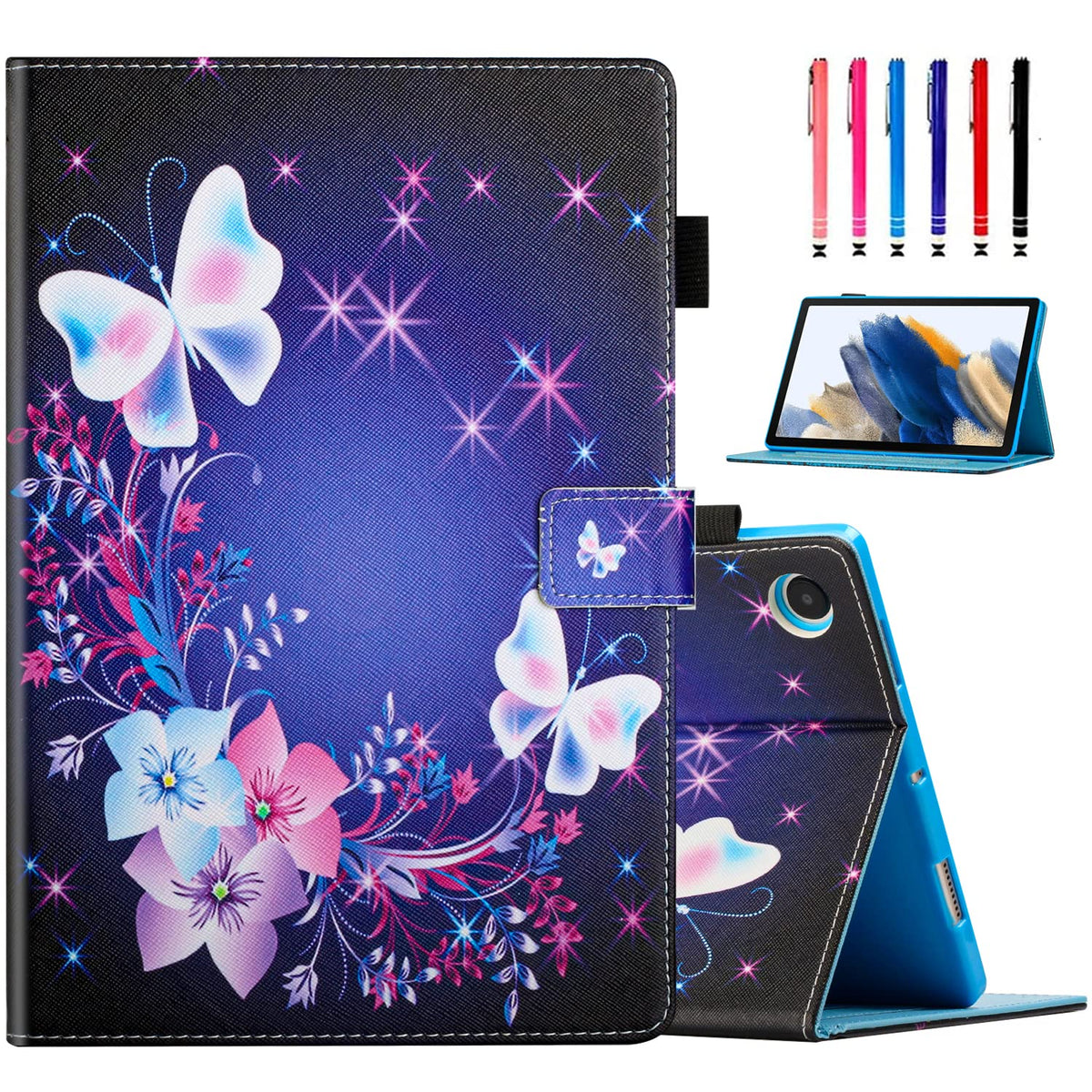 Monsdirect Case For 2022 Samsung Galaxy Tab A8 10.5 Inch, Pu Leather Case With Stand, Smart Auto Sleep Wake Cover With Pen Holde