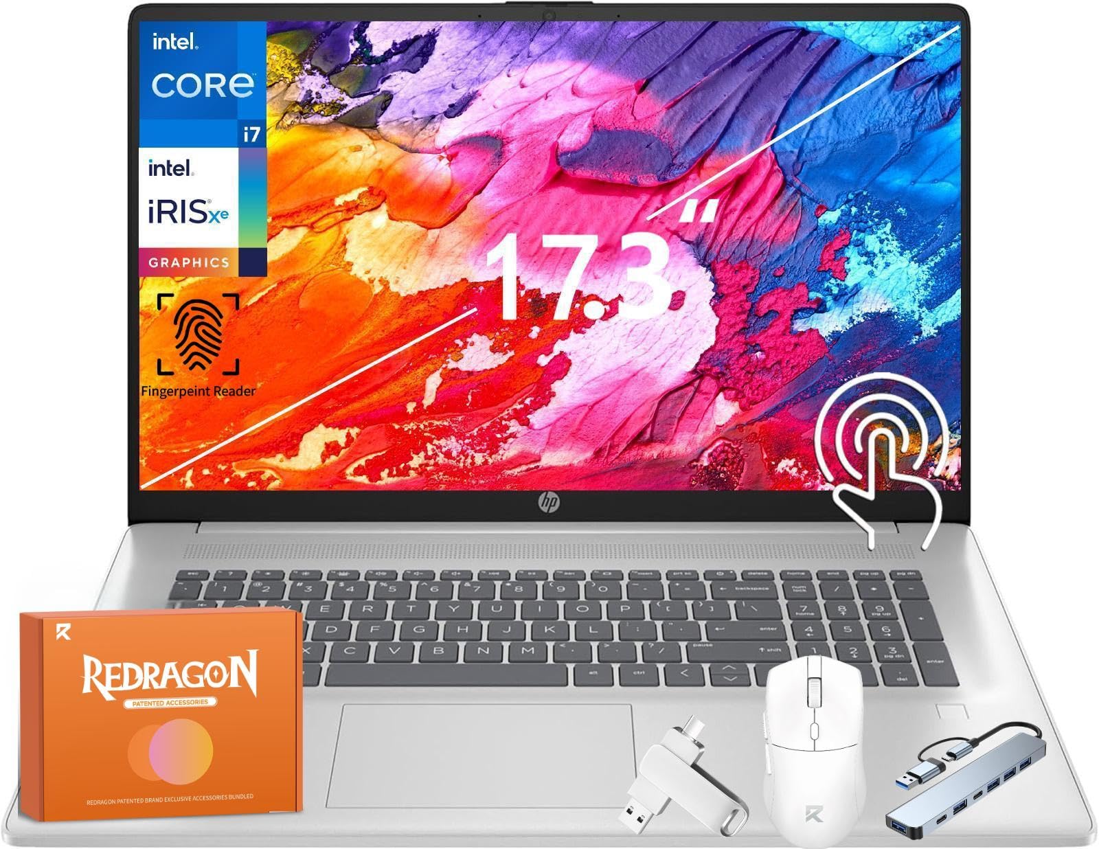 HP 17.3 Touchscreen Laptop for Business, Intel 10-Core i7-1355U(Up to 5.0 GHz), 32 GB RAM, 1 TB SSD, Intel Iris Xe GPU, Wi-Fi 6,