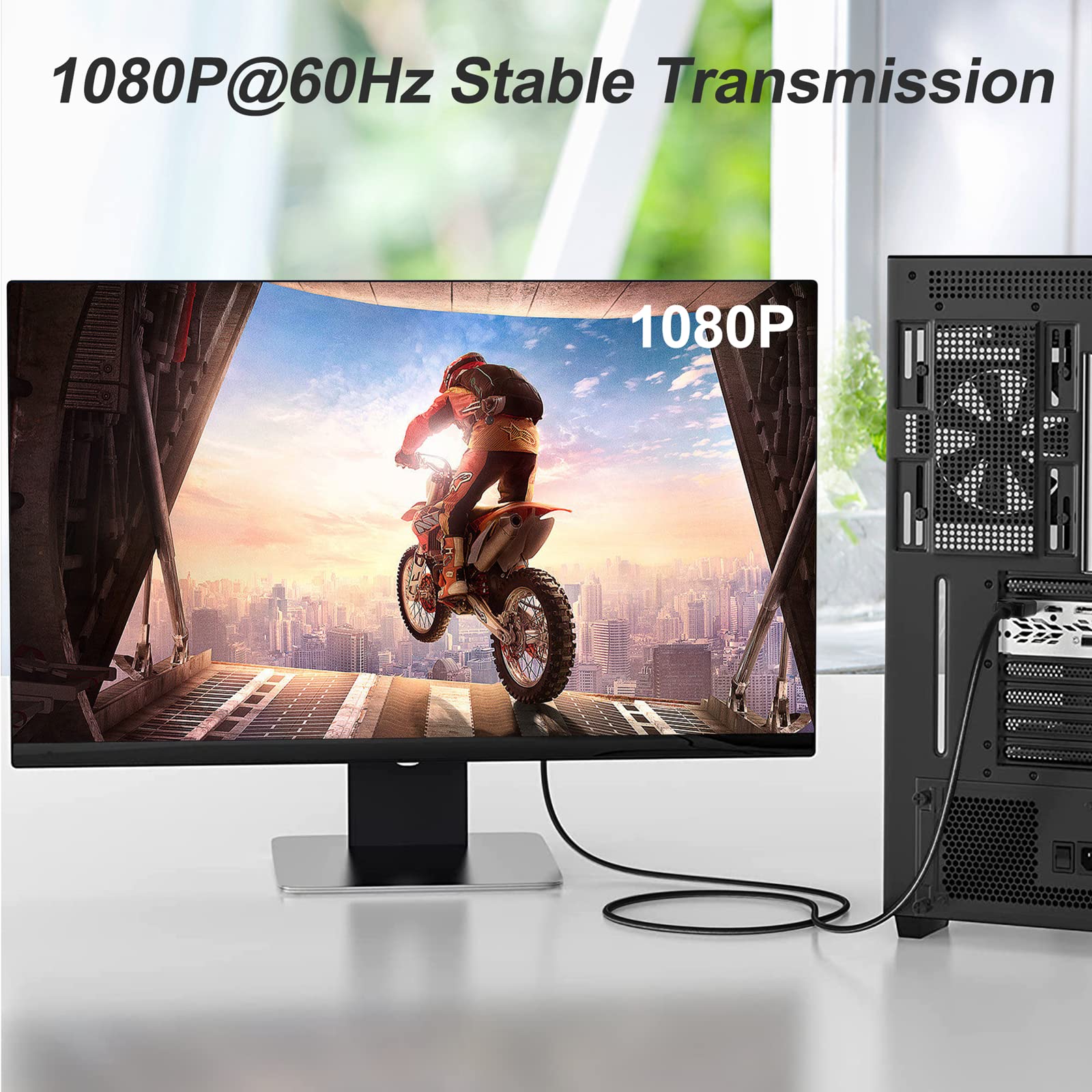 Shuliancable Displayport To Vga Cable, Displayport To Vga Adapter Dp To Vga Cable Male To Male Gold Plated For Computer, Laptop,