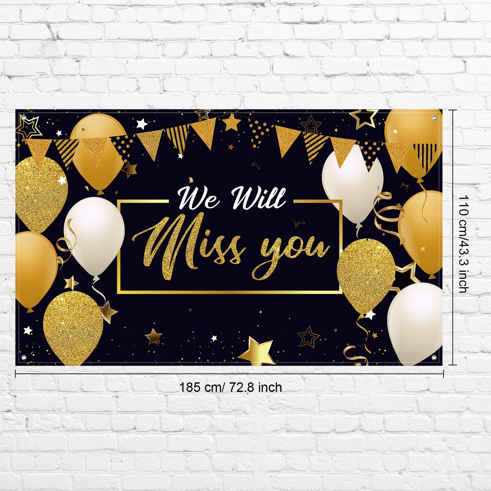 We Will Miss You Party Decorations, Extra Large Going Away Backdrop Miss You Photography Background Banner For Farewell Annivers