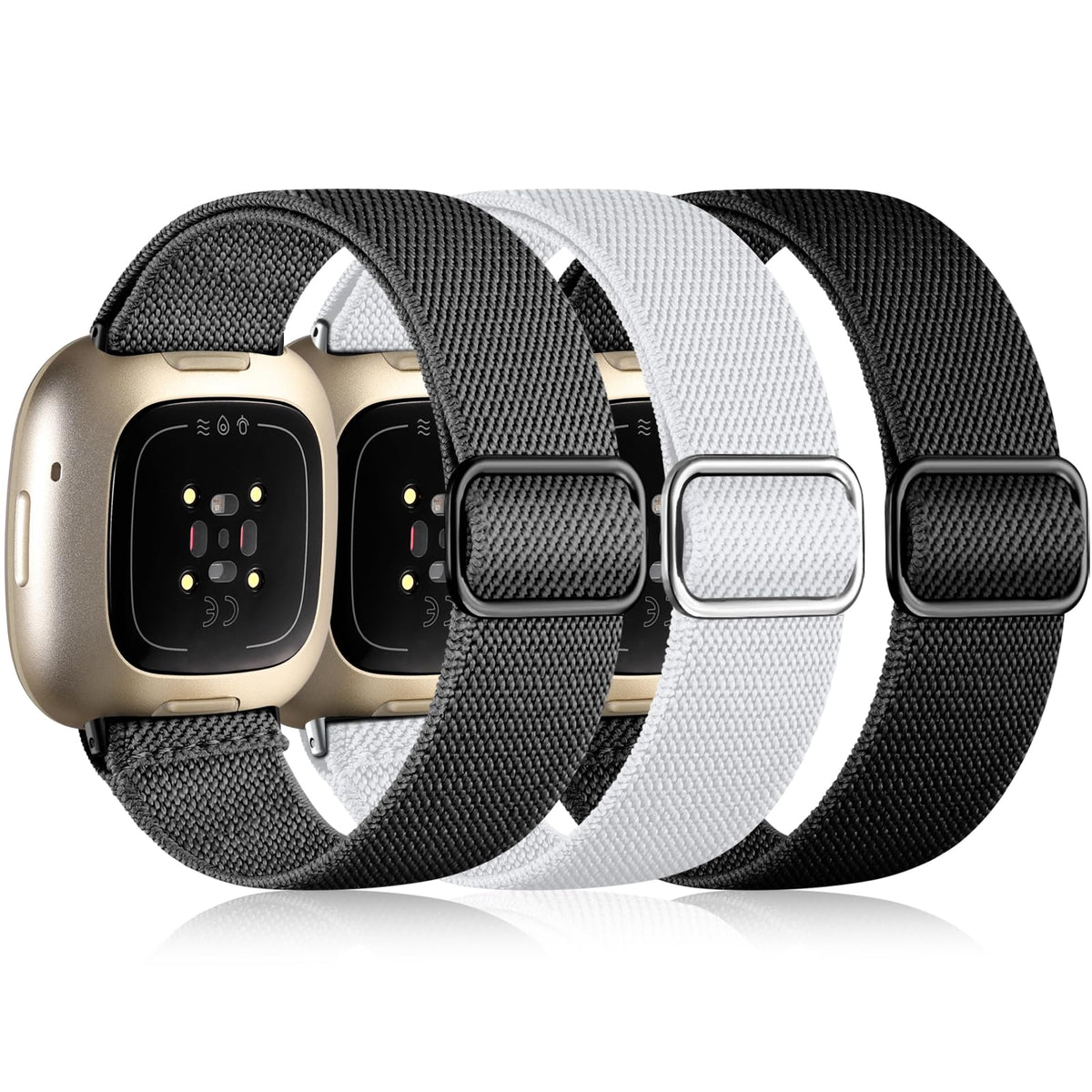 Maledan Classic Bands Compatible For Fitbit Versa 3/Fitbit Sense 1 /Versa 4/ Sense 2 Band Men Women, Breathable Sport Wristband 