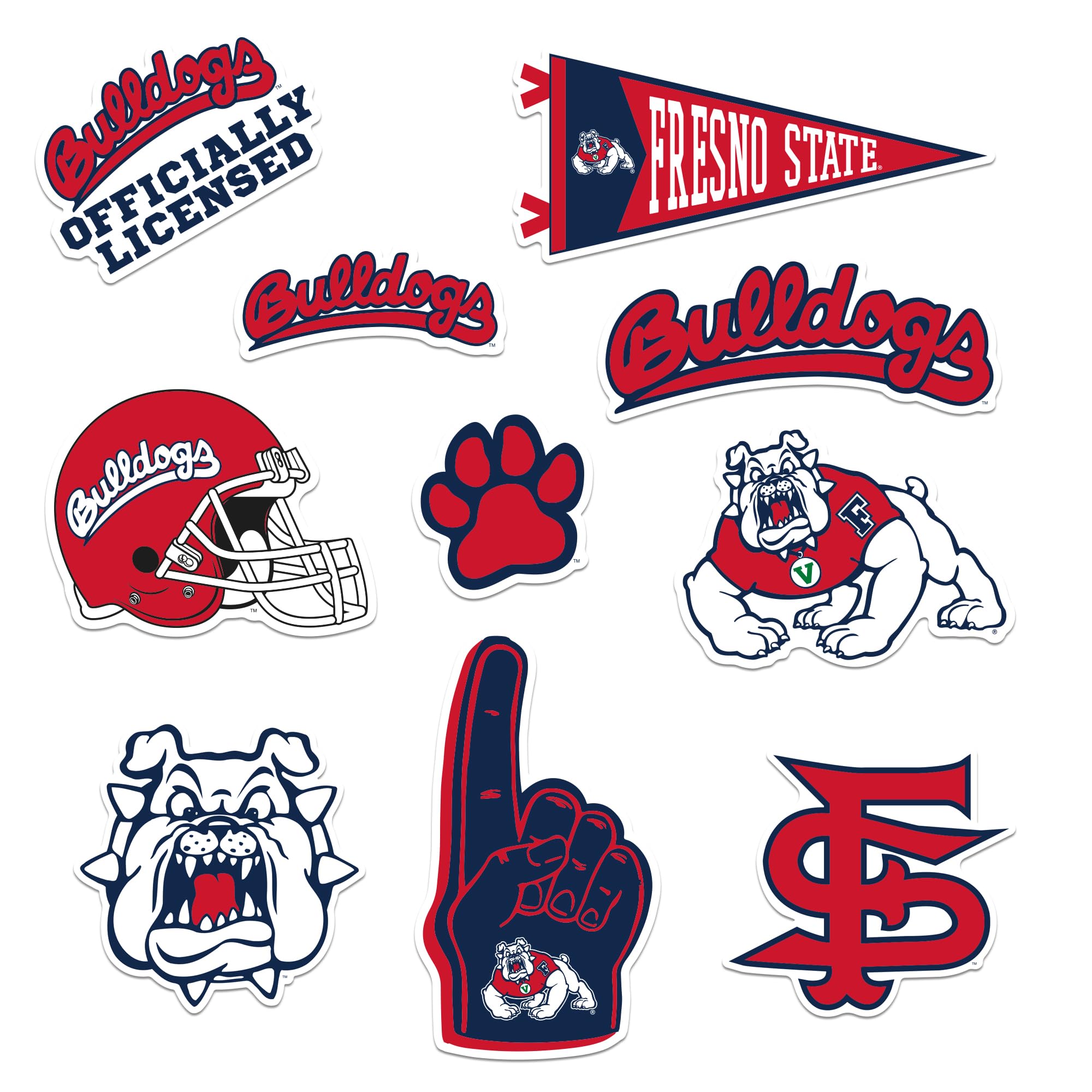 Fresno State University 9Ct Vinyl Large Deluxe Stickers Variety Pack   Laptop, Water Bottle, Scrapbooking, Tablet, Skateboard, I