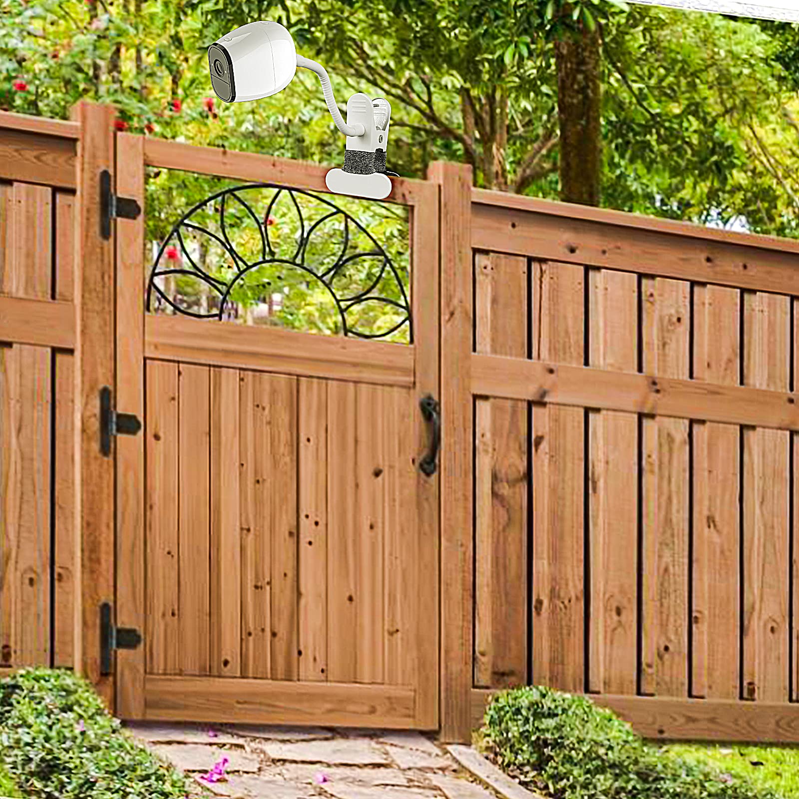 Adjustable Gooseneck Clamp Mount For Eufy Cameras, Mounting Bracket Compatible With Arlo Pro 5S/Pro 4/Pro 3/Pro 2/Essential And More 1/4'' Camera(No Drill,White, 1 Pack)