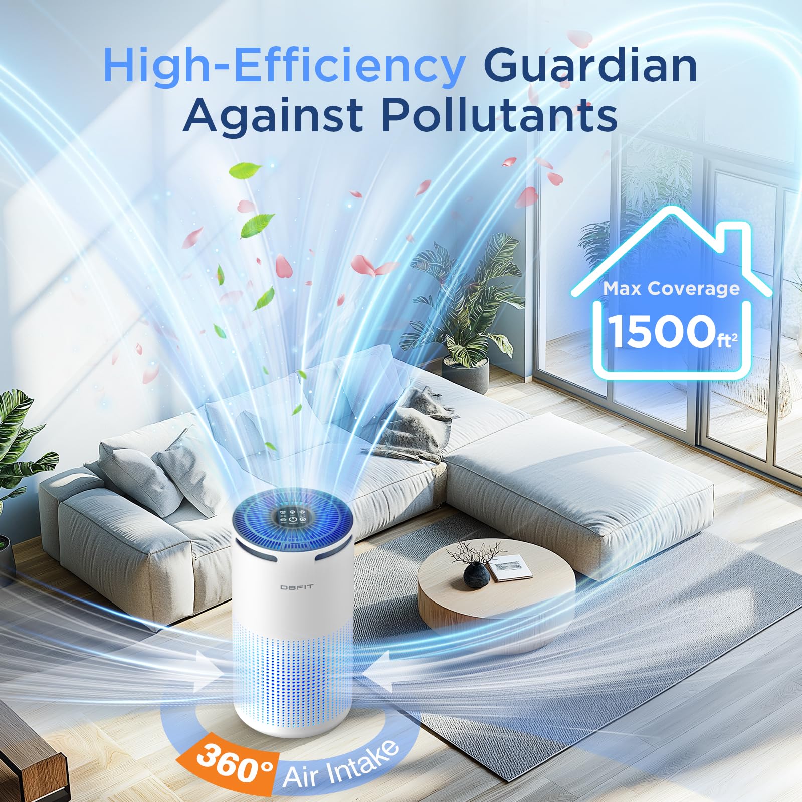 Air Purifiers For Home Large Room Up To 1500Ft With Aromatherapy, Dbfit H13 Hepa Air Purifier Air Cleaner For Smoke Pollen Dust