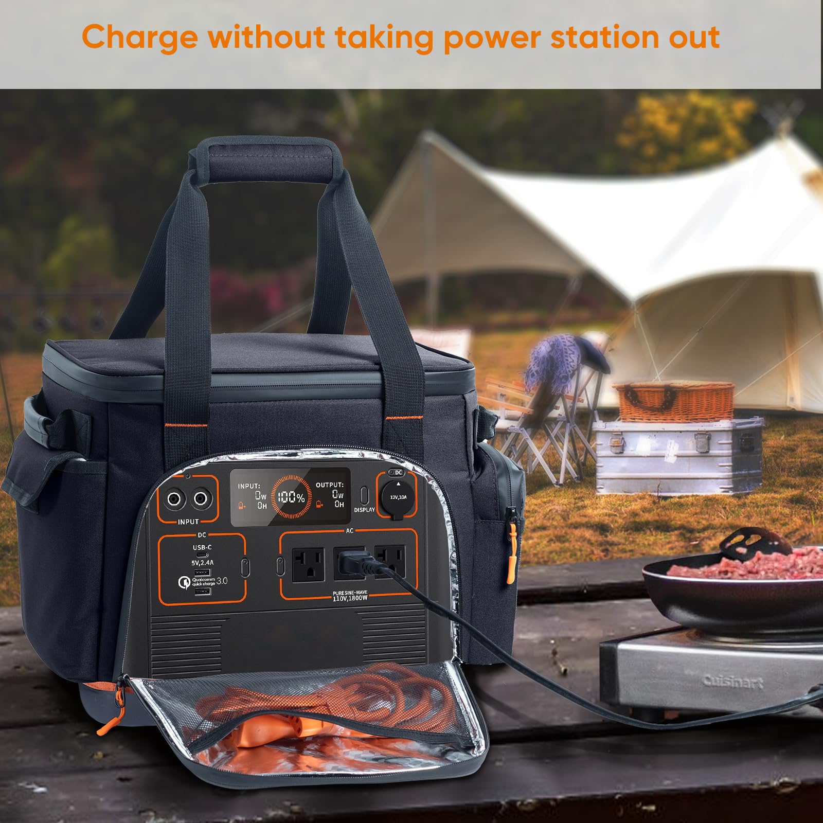 Frecolsh Travel Carrying Case Compatible With Jackery Explorer 1500, Portable Power Station Storage Case With Waterproof Bottom