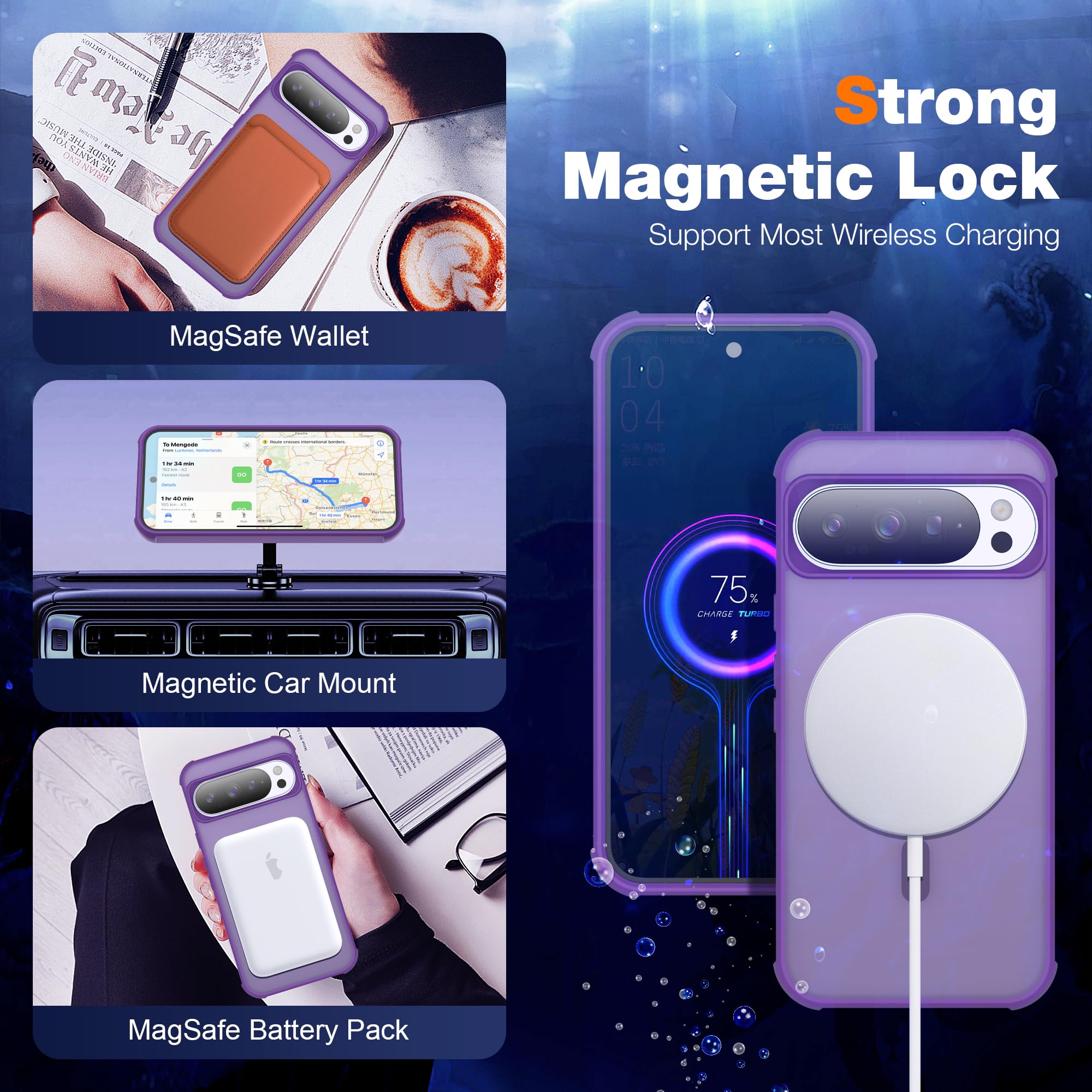 Sleekcover Compatible With Google Pixel 10 Pro Xl Case With Magnetic Translucent Matte Phone Case With Anti-Fingerprint Tech [Co