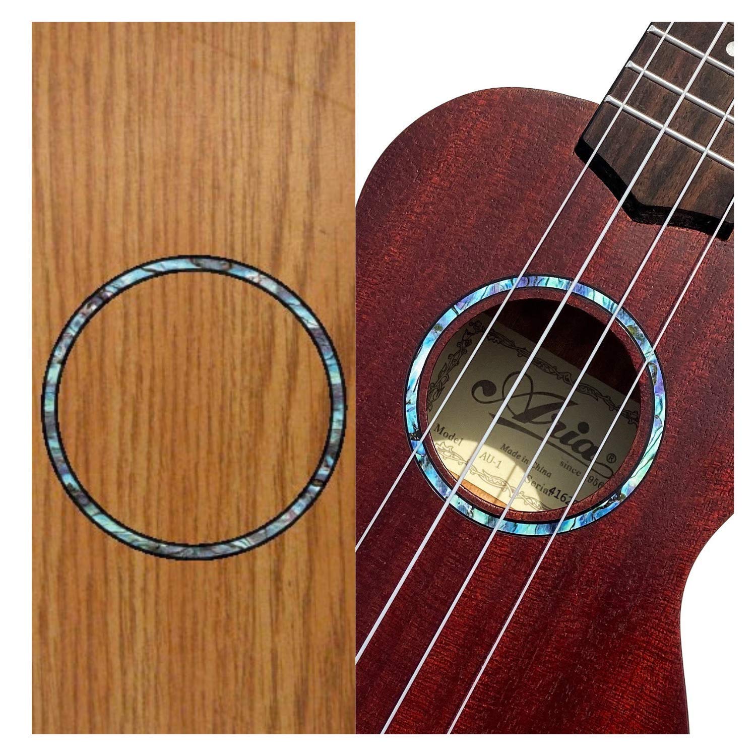 Inlay Sticker For Tenor Ukuleles   Soundhole Rosette/Purfling   Abalone Blue